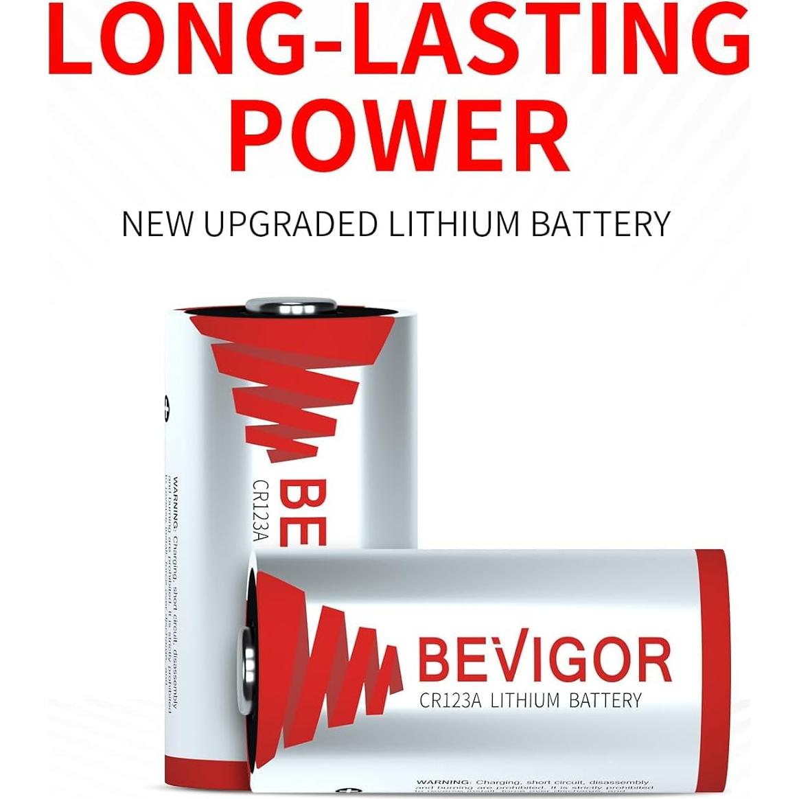 Baterías de Litio Bevigor CR123A 3V Paquete de 12 1500mAh