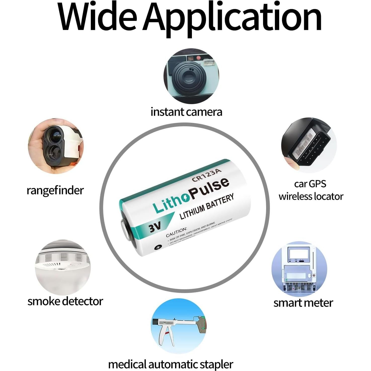 Paquete de 4 Baterías de Litio CR123A 3V 1500mAh LithoPulse