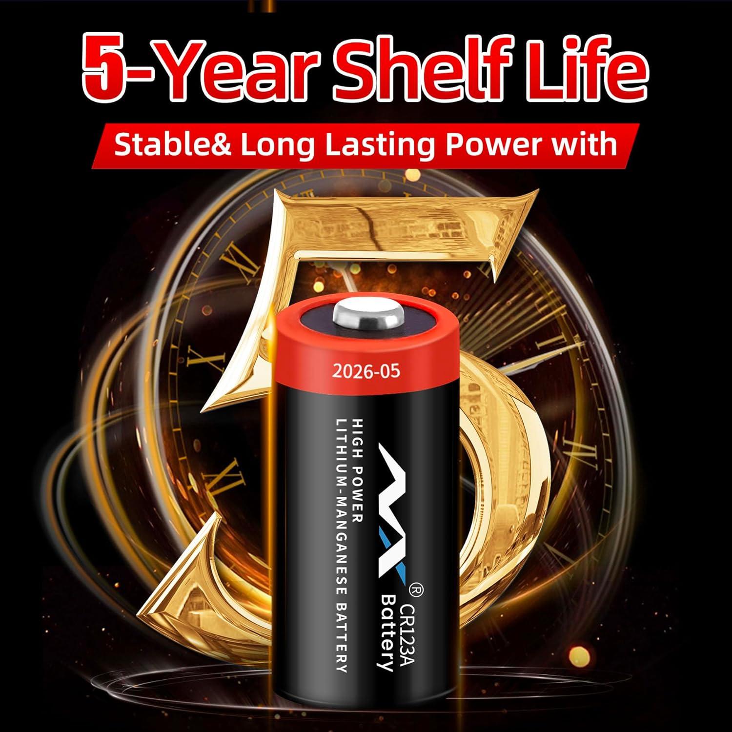 Batería de Litio CR123A 3V 1600mAh NXBettery para Seguridad