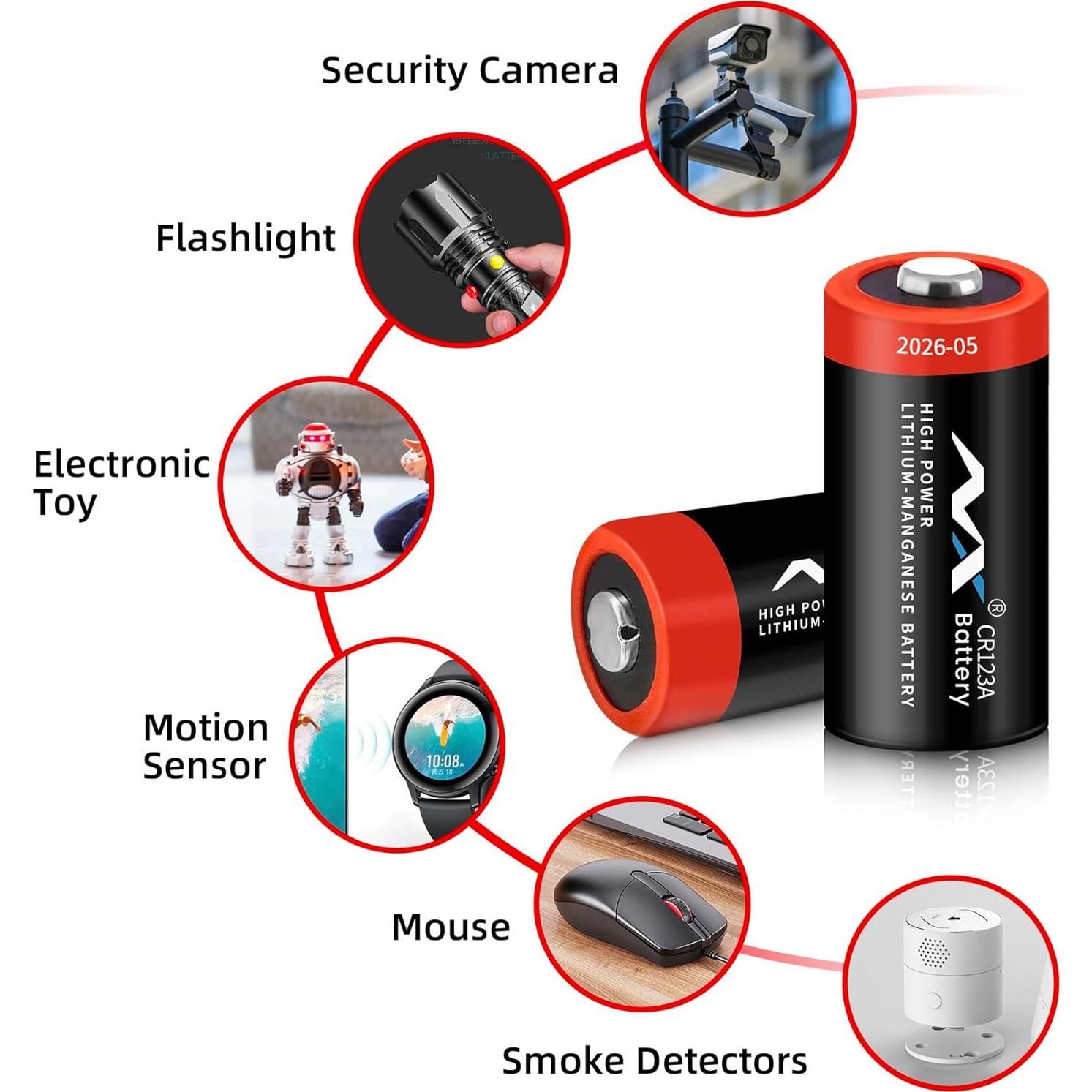 Batería de Litio CR123A 3V 1600mAh NXBettery para Seguridad