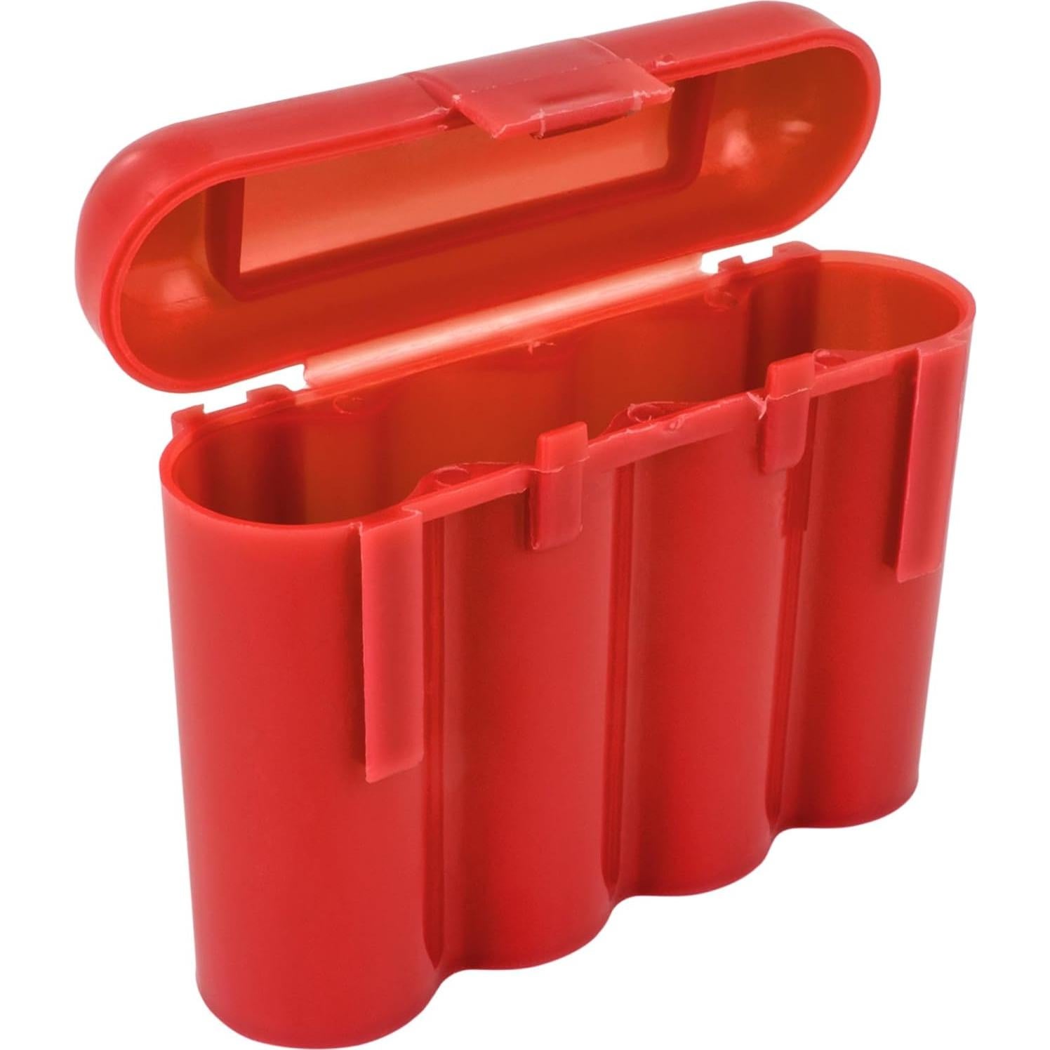 Estuche de Almacenamiento de Baterías Powertron Rojo - 4 Unidades