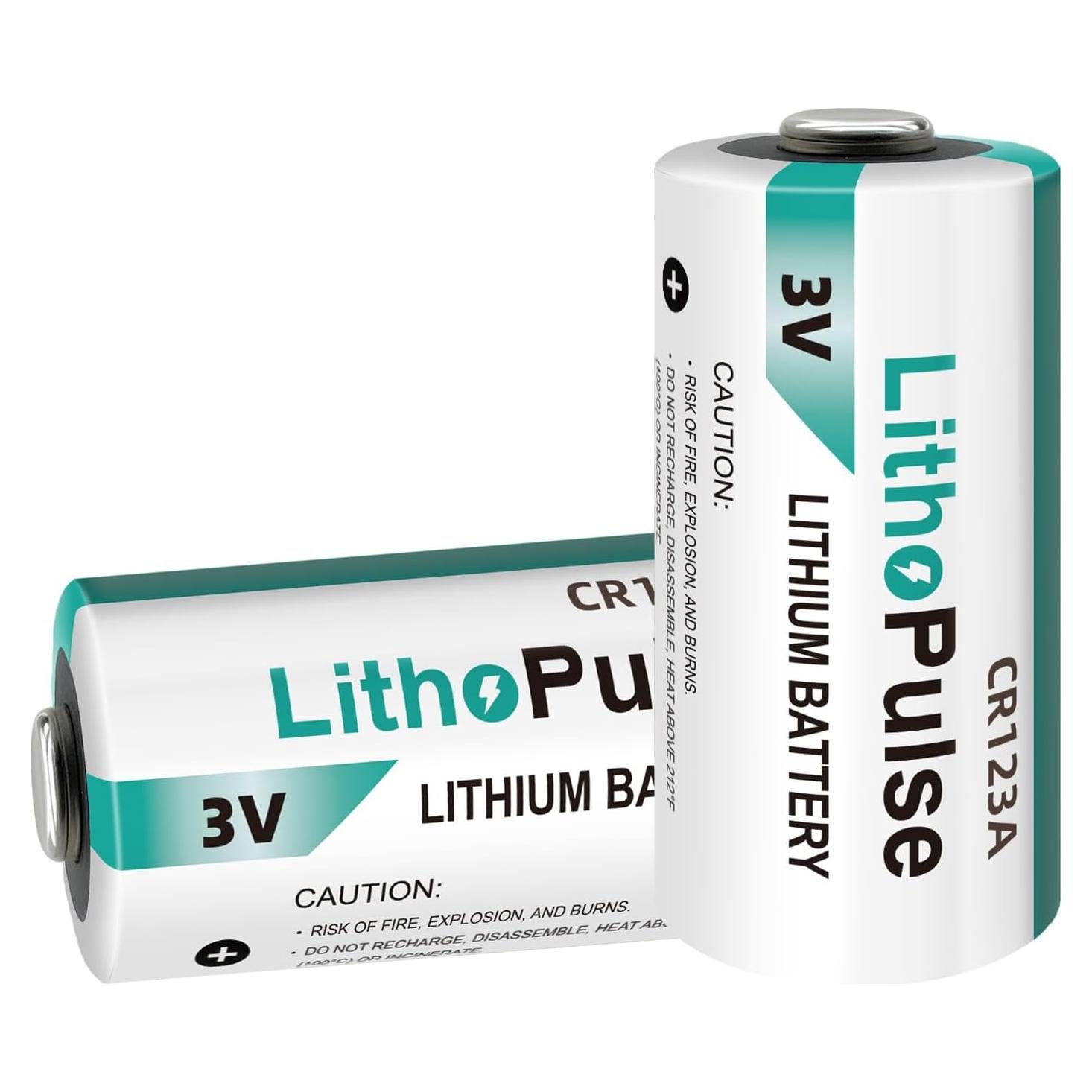 Paquete de 2 Baterías de Litio CR123A 3V 1500mAh LithoPulse