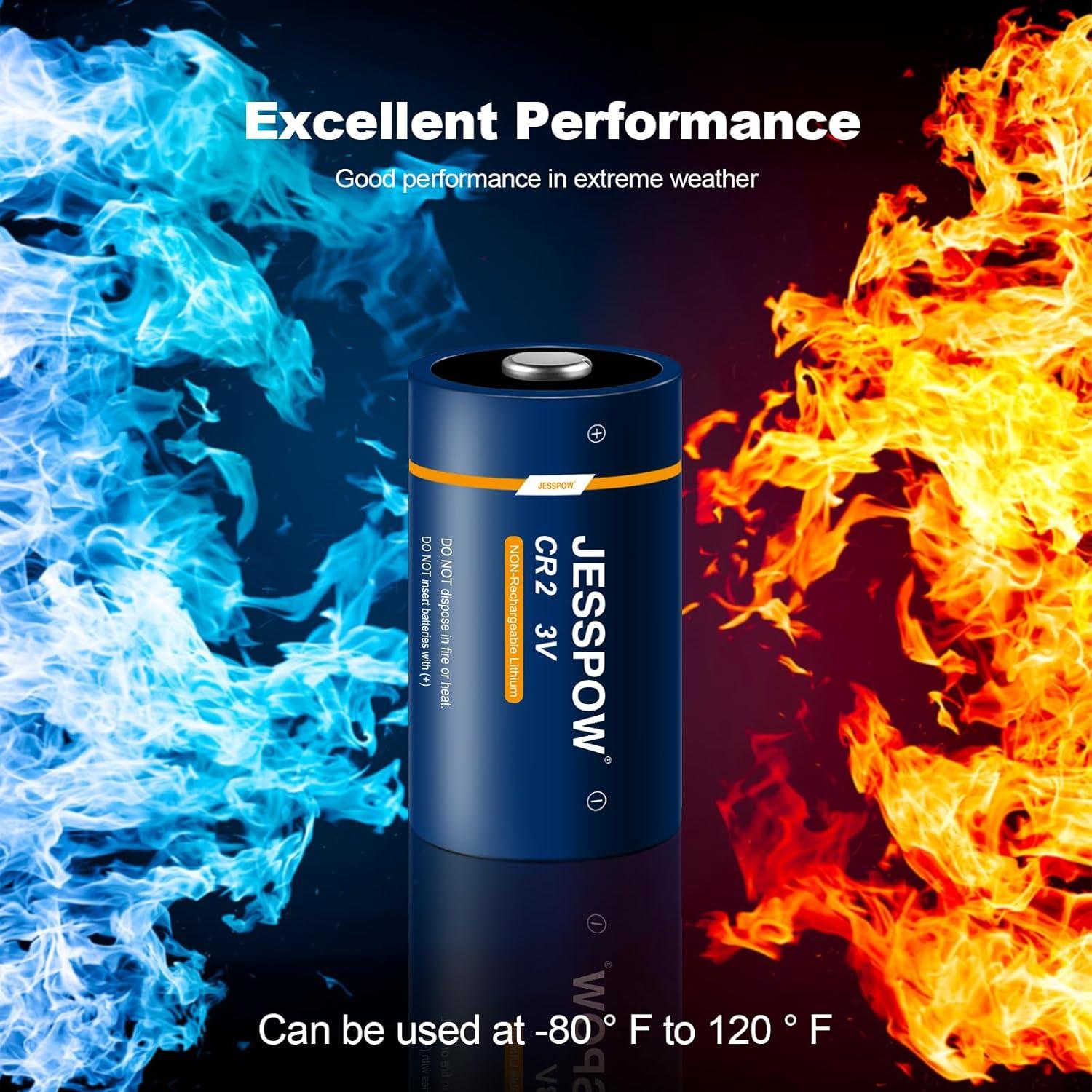 Baterías de Litio No Recargables JESSPOW CR2 3V - Paquete de 12