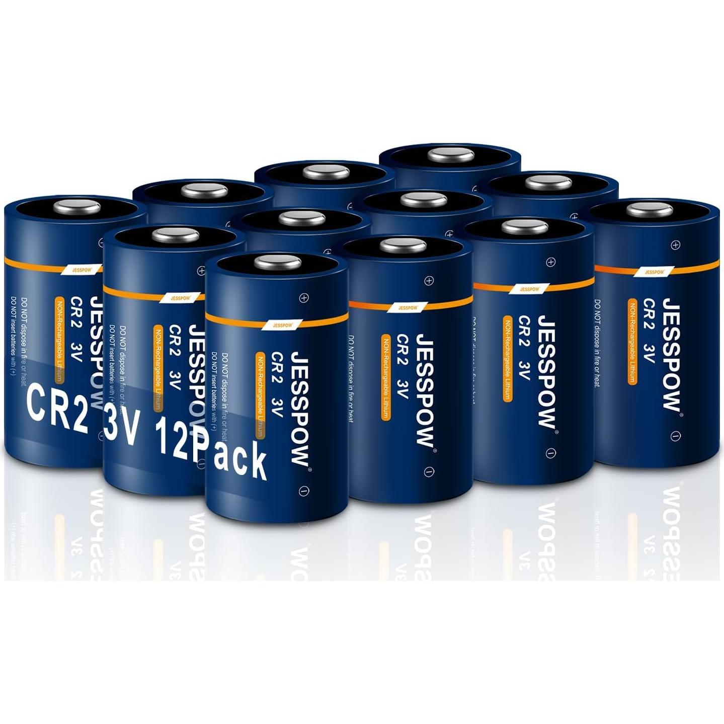 Baterías de Litio No Recargables JESSPOW CR2 3V - Paquete de 12