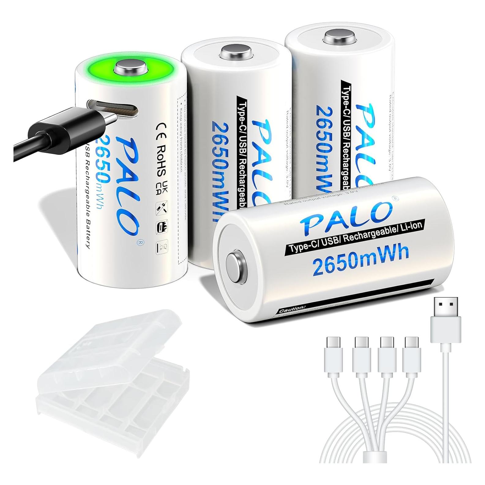 Batería Recargable Litio 123A Mspalocell Paquete de 4 USB-C