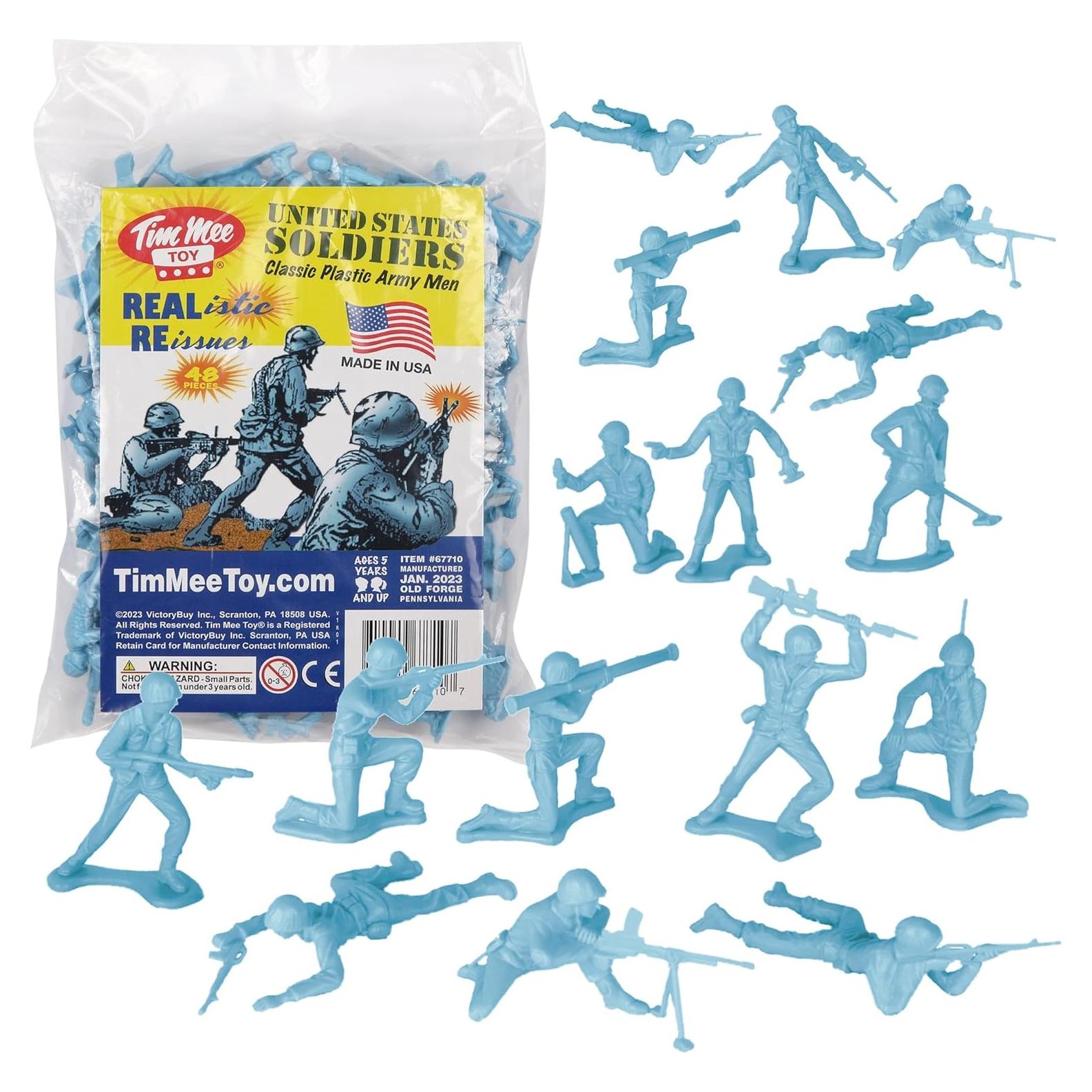 Soldados de Plástico TimMee - 48 Figuras Azul Polvo