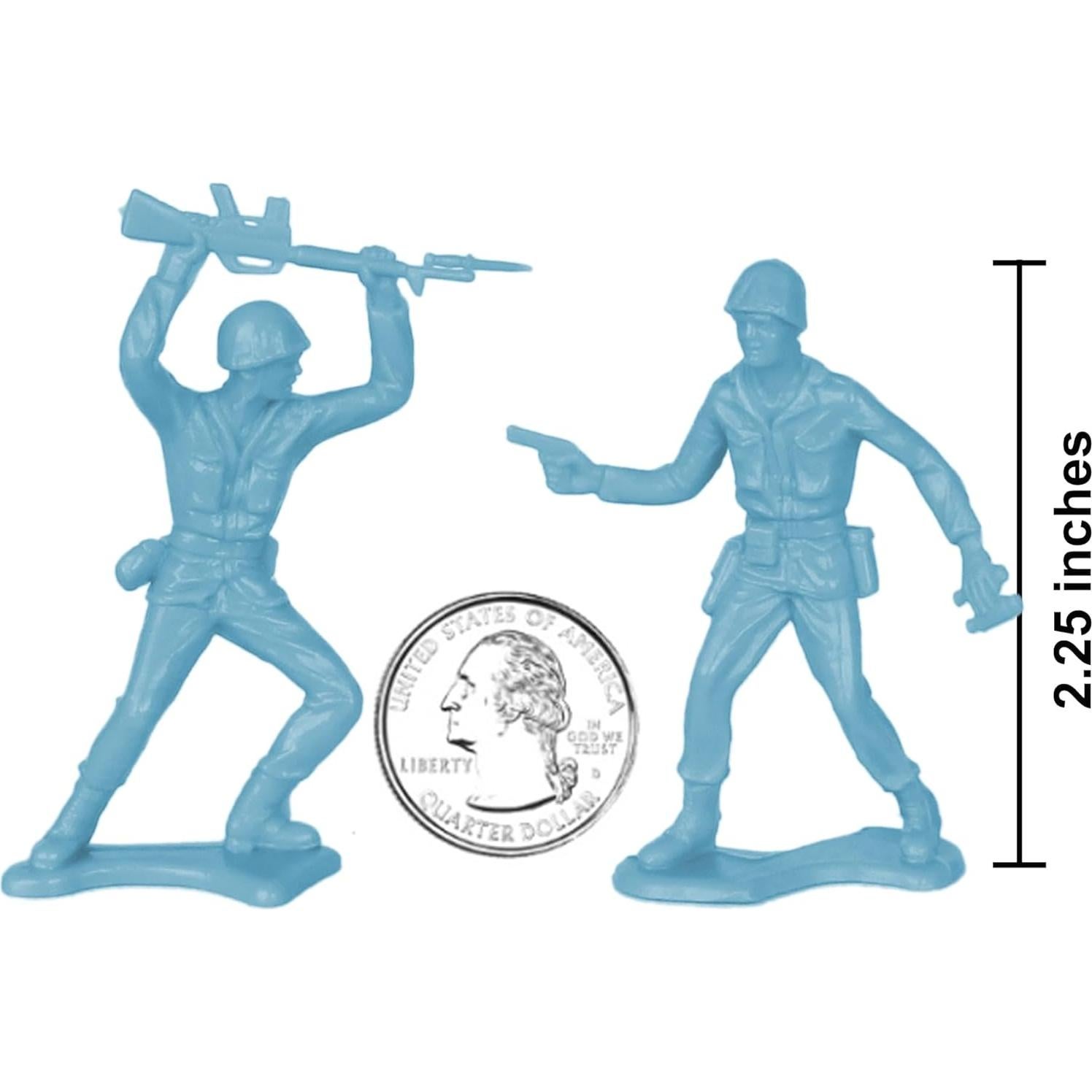 Soldados de Plástico TimMee - 48 Figuras Azul Polvo