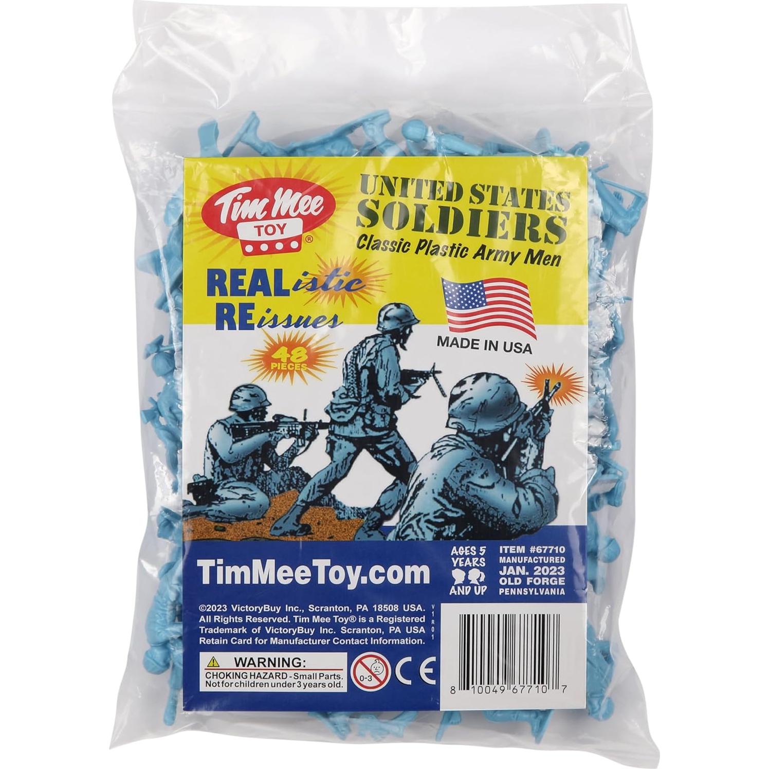 Soldados de Plástico TimMee - 48 Figuras Azul Polvo