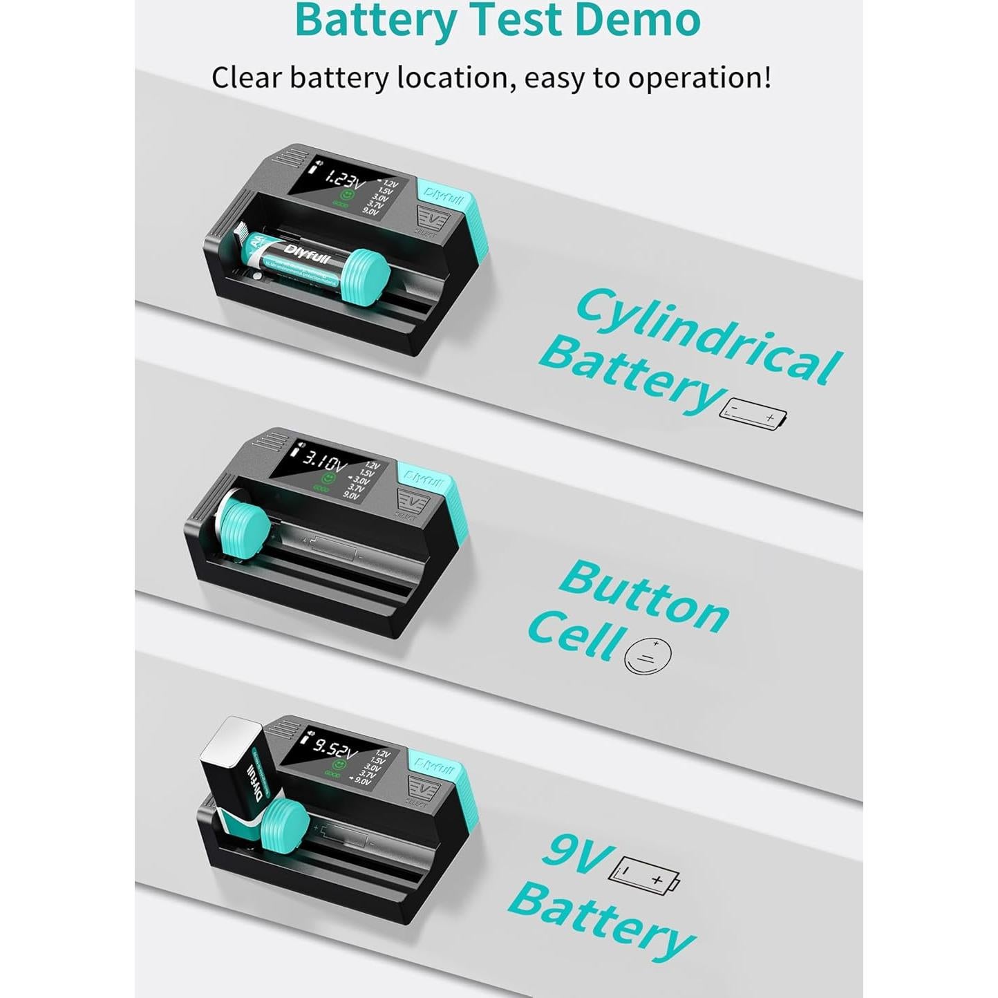 Probador de Baterías Digital Dlypow DB1 con Pantalla LCD