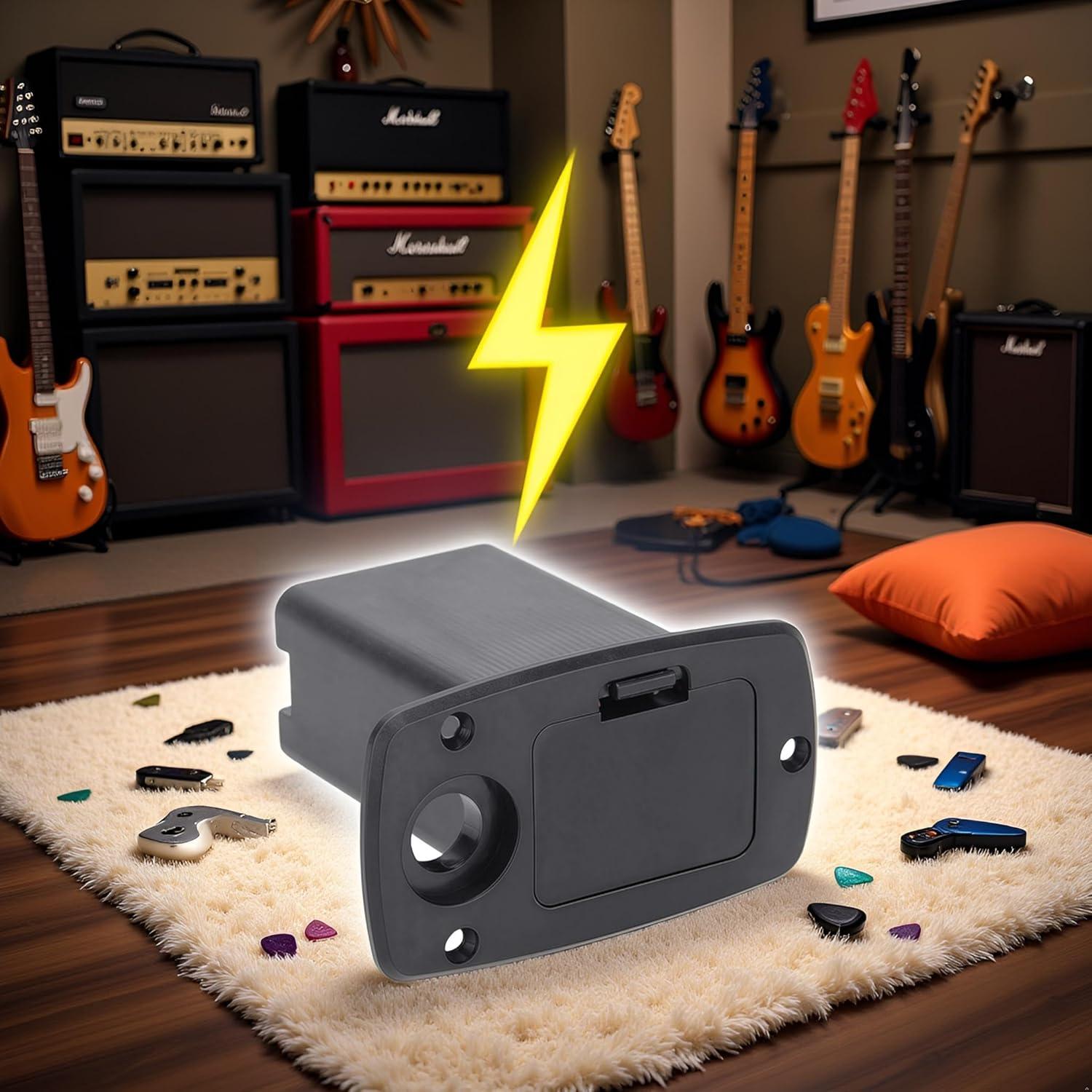 Caja Soporte Batería 9V Negra WNA280 para Guitarra Eléctrica