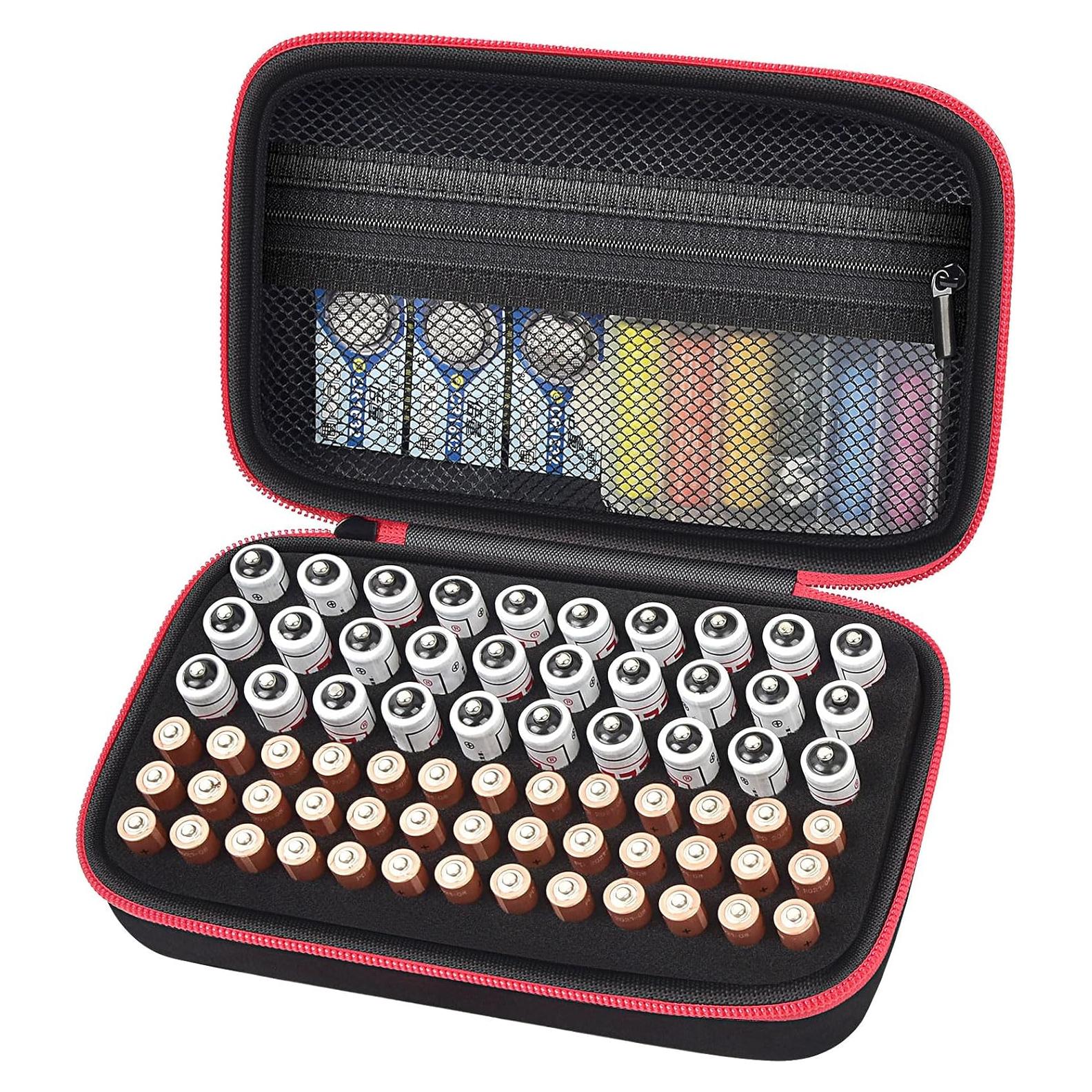 Organizador de Baterías ALKOO Caja para 69 Baterías AA AAA 9V