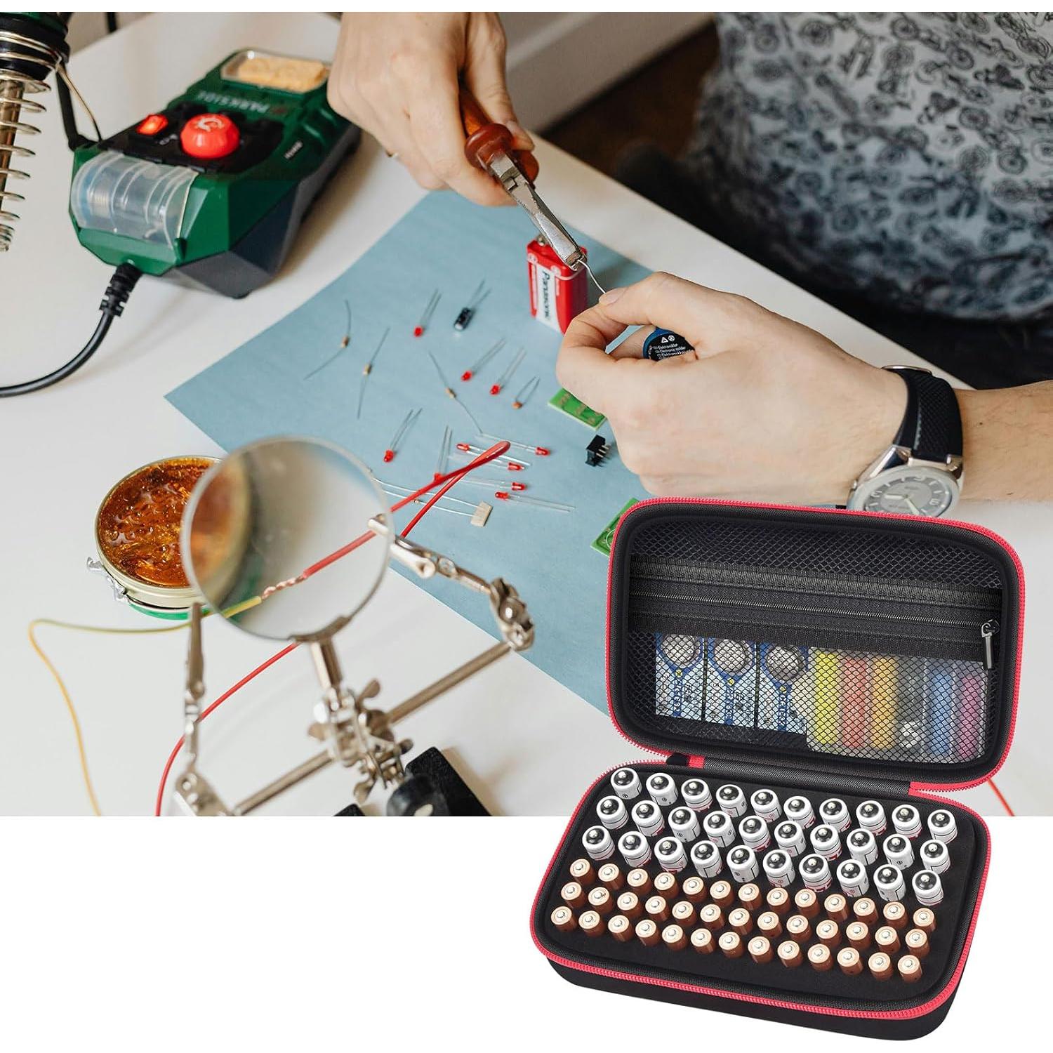 Organizador de Baterías ALKOO Caja para 69 Baterías AA AAA 9V