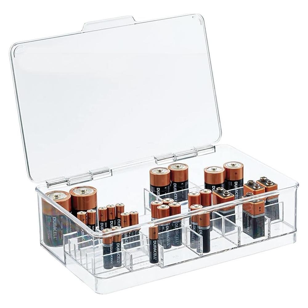 Organizador de Baterías Apilable mDesign 18.4x26.8cm Transparente