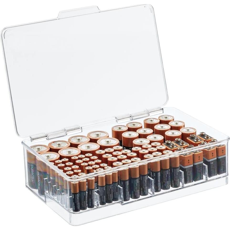 Organizador de Baterías Apilable mDesign 18.4x26.8cm Transparente