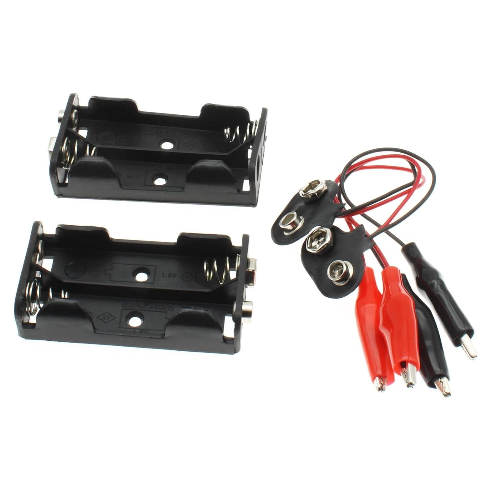 Soporte de Batería AA LBTODH 3V con Clips de Cocodrilo 2 Piezas