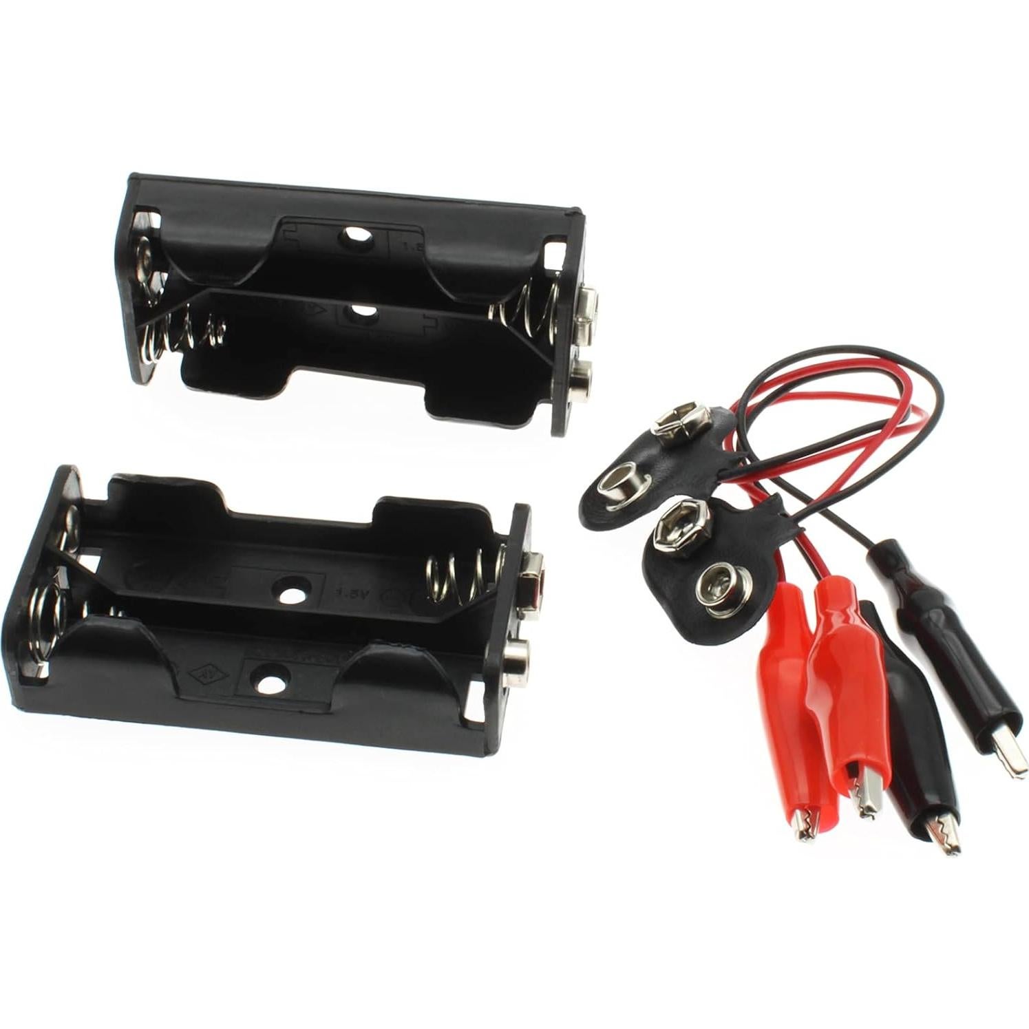 Soporte de Batería AA LBTODH 3V con Clips de Cocodrilo 2 Piezas