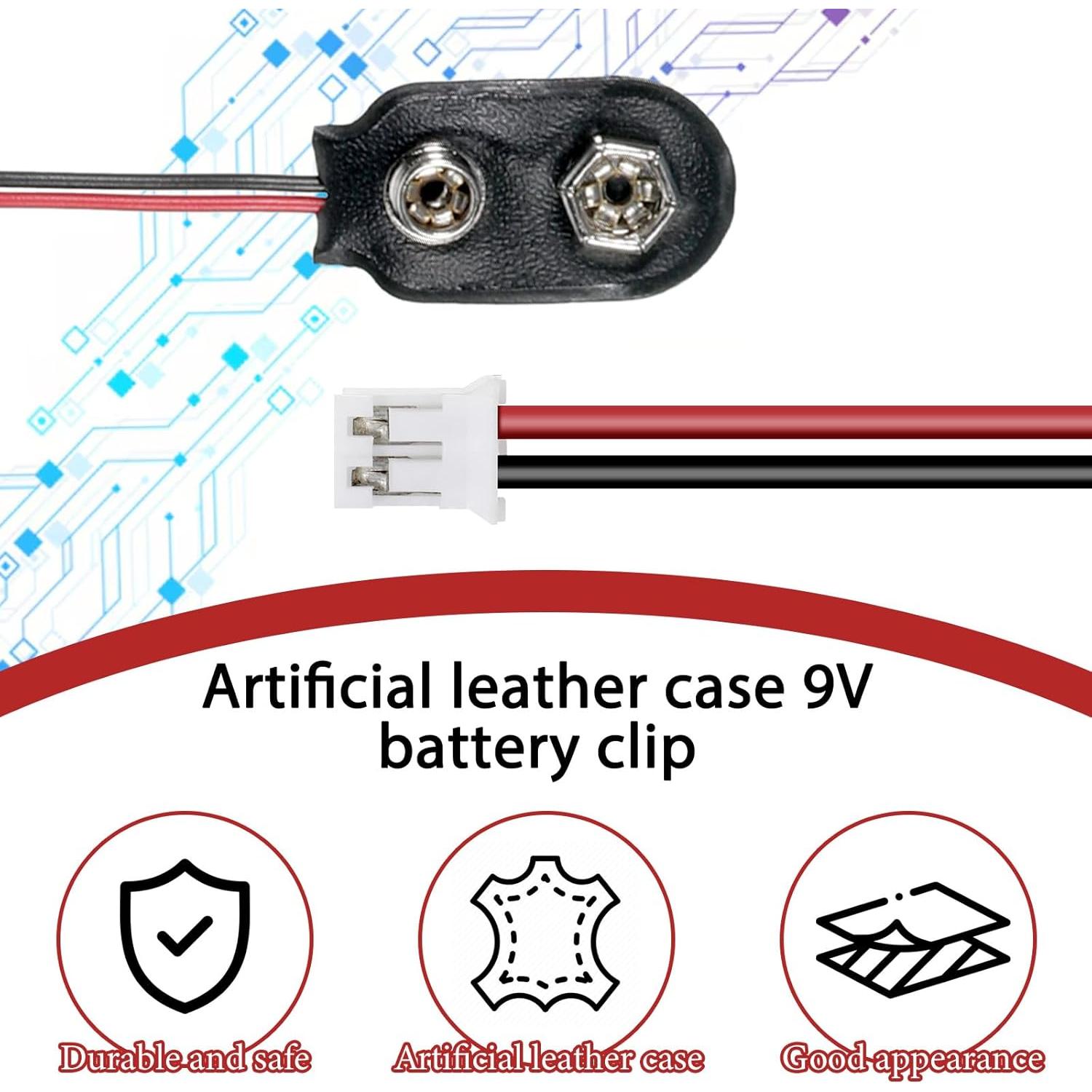 Conector de Clip de Batería 9V PH2.0 EupHHonycs - 4 Pcs 15cm