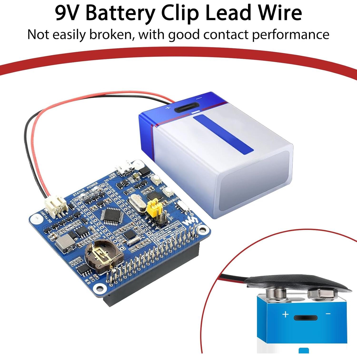 Conector de Clip de Batería 9V PH2.0 EupHHonycs - 4 Pcs 15cm