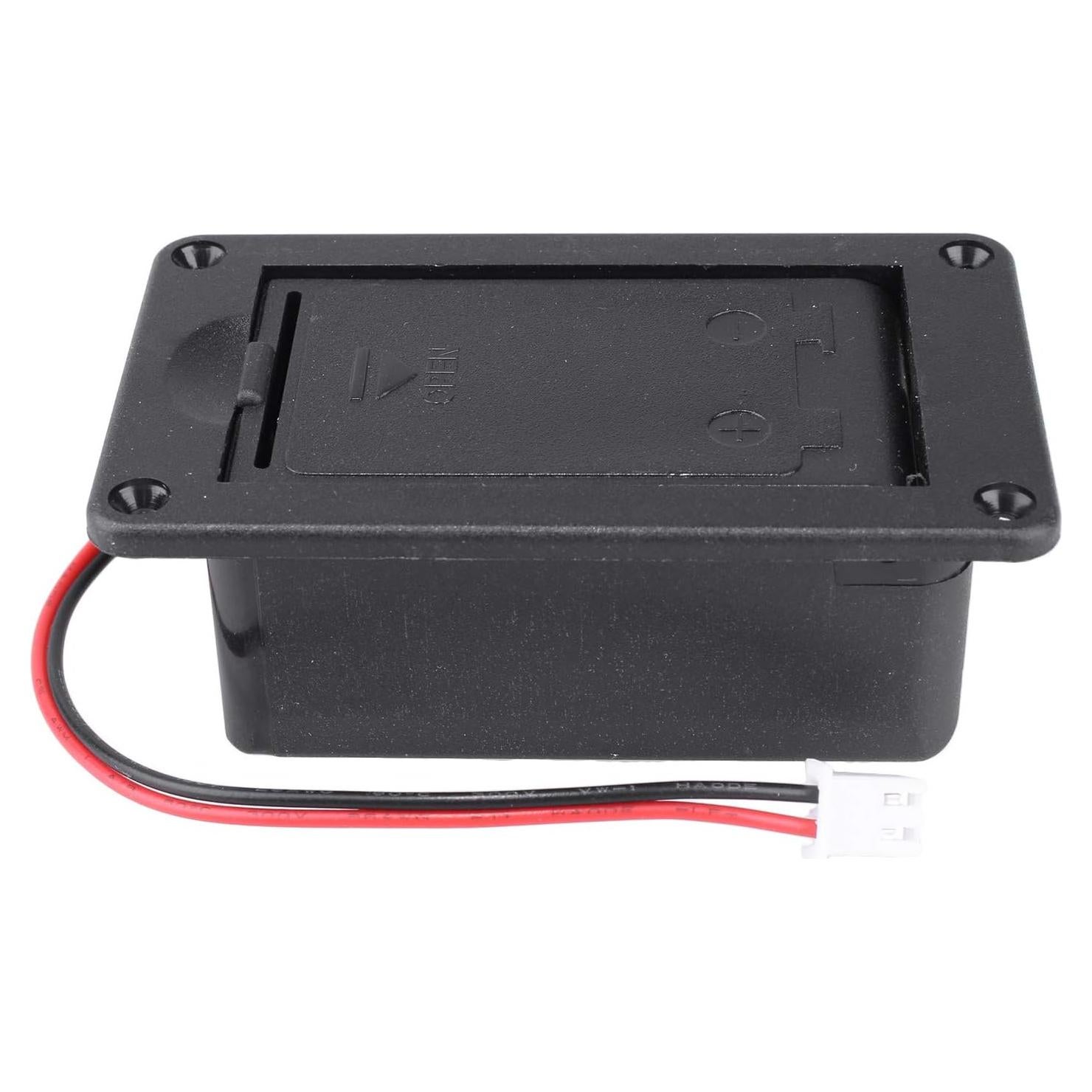 Caja de Batería 9V para Pastillas de Guitarra Bajo - Negro
