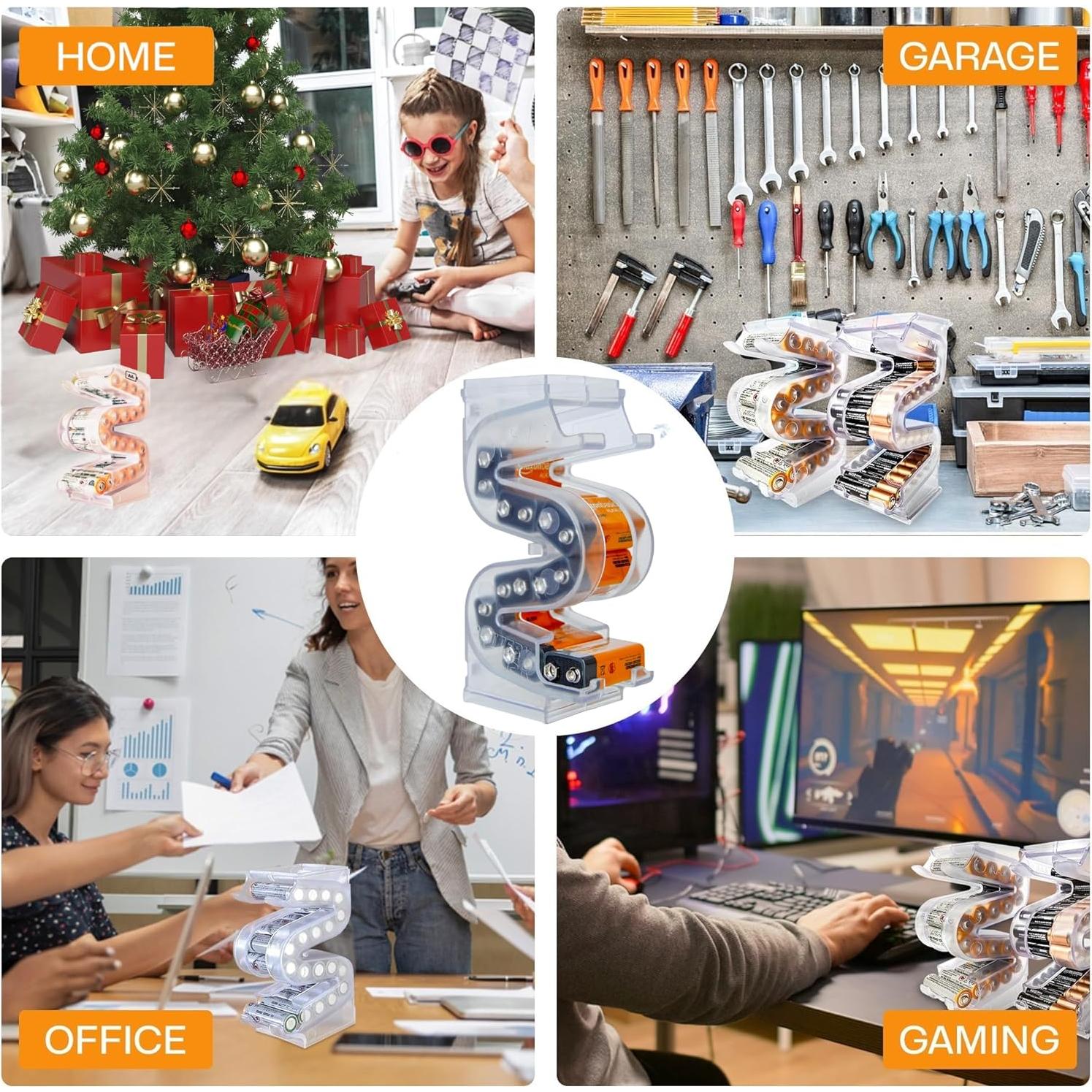 Organizador de Baterías 9V Kalinar - Almacenamiento Vertical 10 Unidades