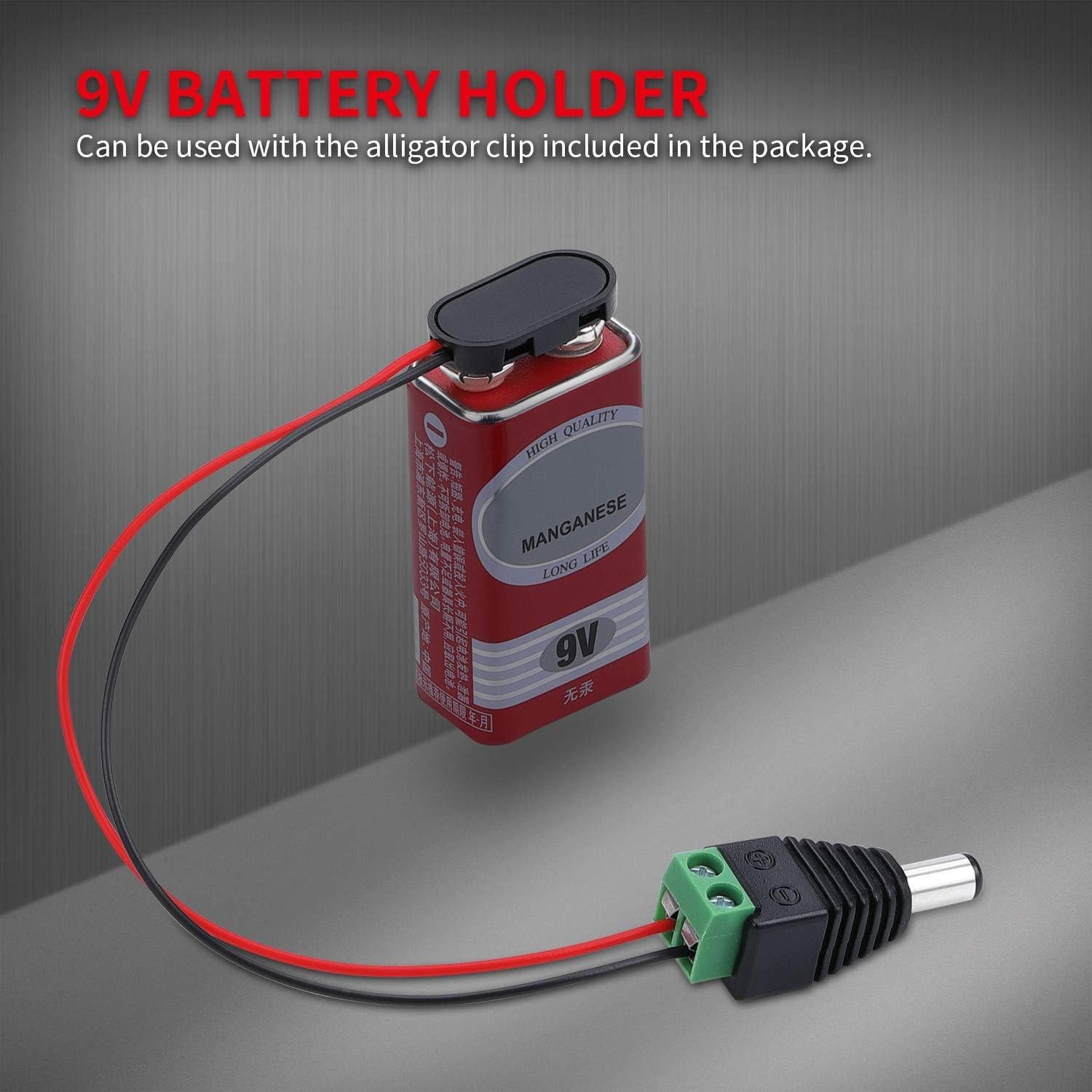 Conector de Batería de 9V DaierTek Tipo I con Clips Cocodrilo