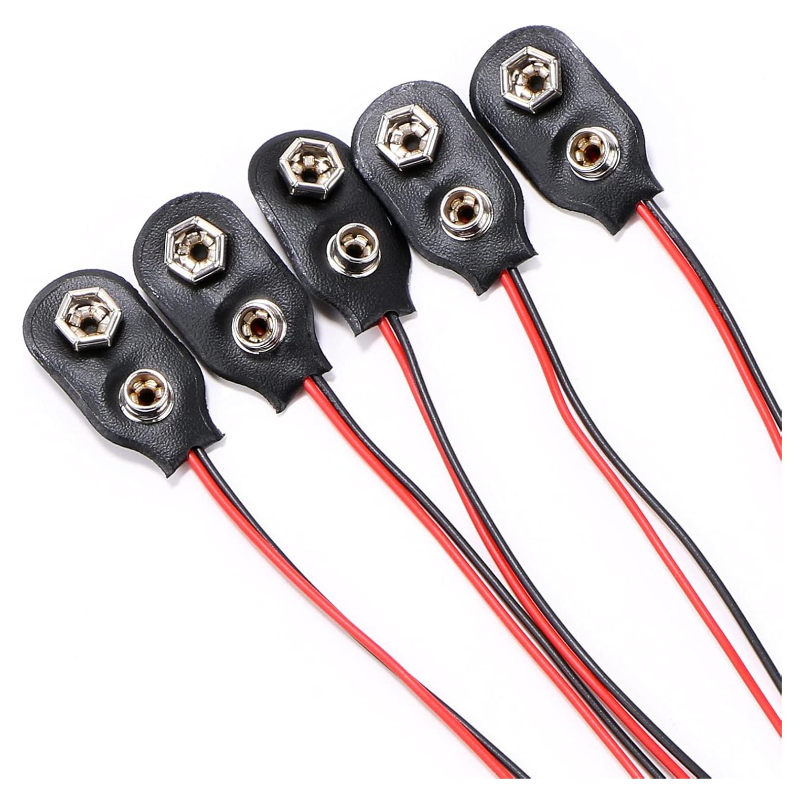 Conector de Clip de Batería 9V Teqooza - Paquete de 10