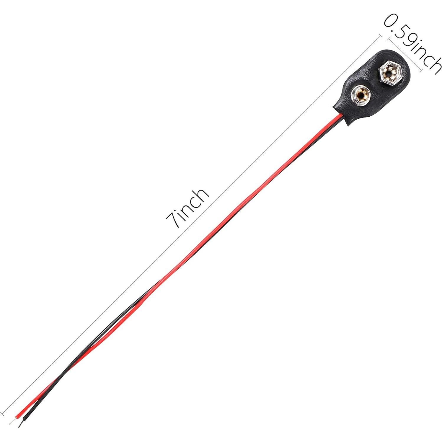 Conector de Clip de Batería 9V Teqooza - Paquete de 10