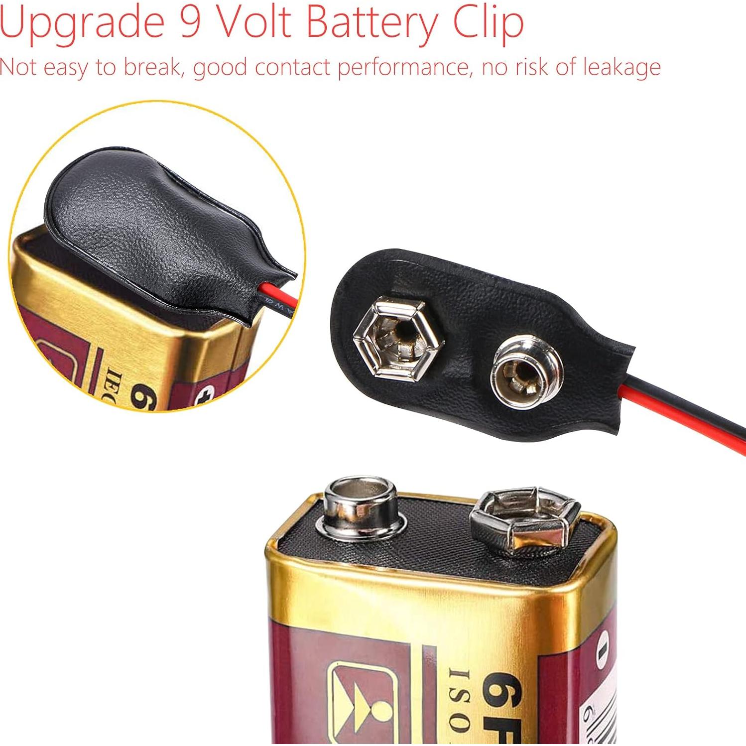 Conector de Clip de Batería 9V Teqooza - Paquete de 10