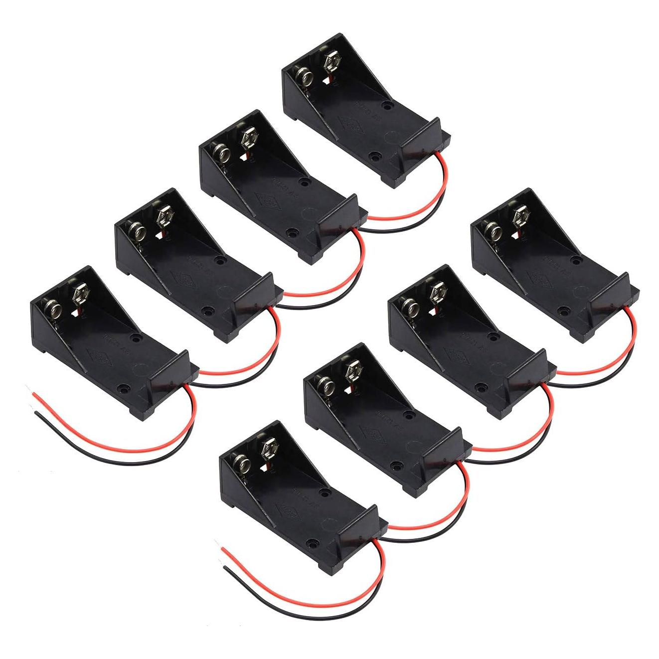 Soporte de Batería 9V abcGoodefg 8 Piezas con Cables