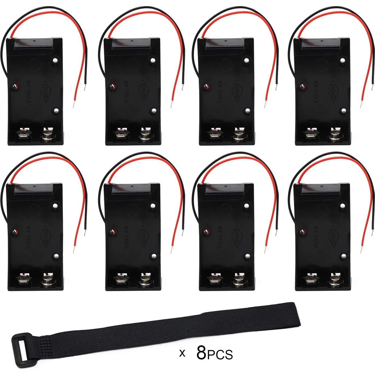 Soporte de Batería 9V abcGoodefg 8 Piezas con Cables