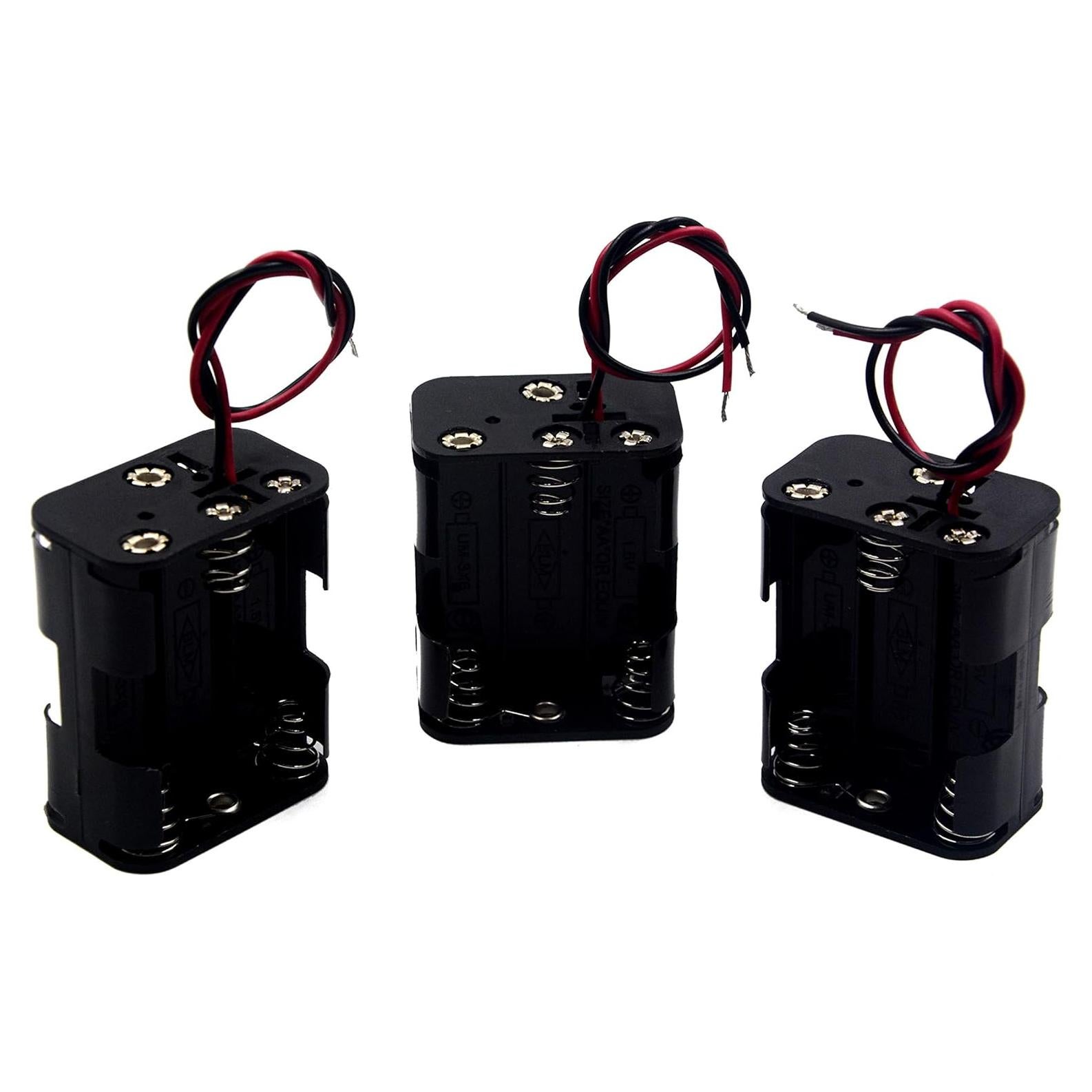 Paquete de 3 Soportes de Batería AA 6x1.5V y 9V LAMPVPATH