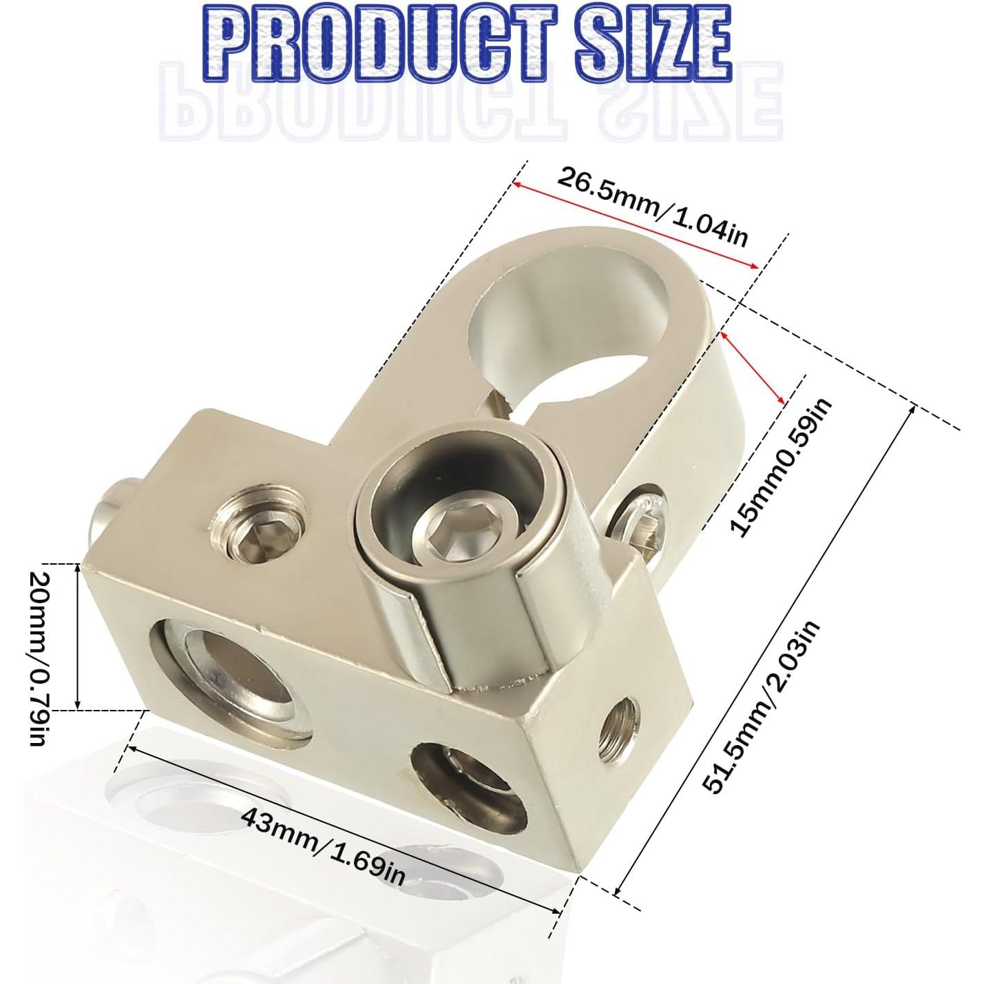 Terminales de Batería BOJACK de Latón Sólido con Adaptadores