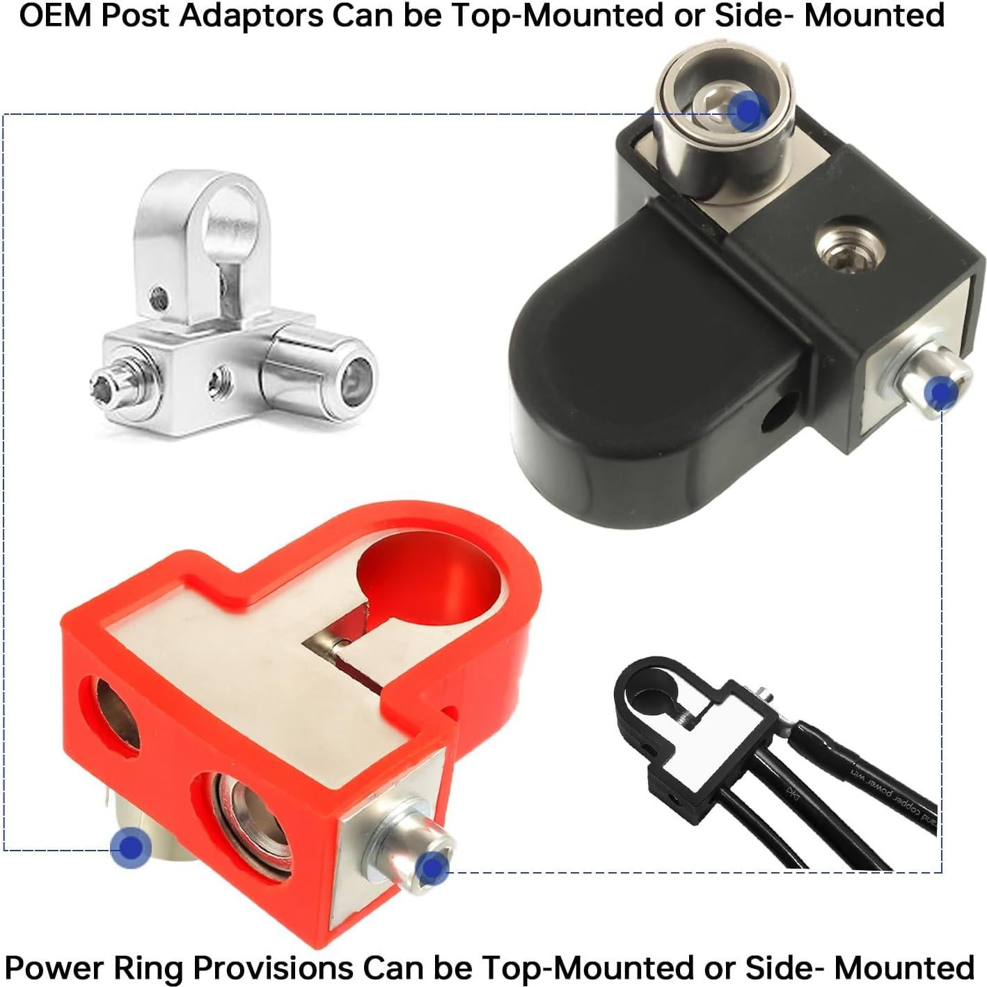 Terminales de Batería BOJACK de Latón Sólido con Adaptadores