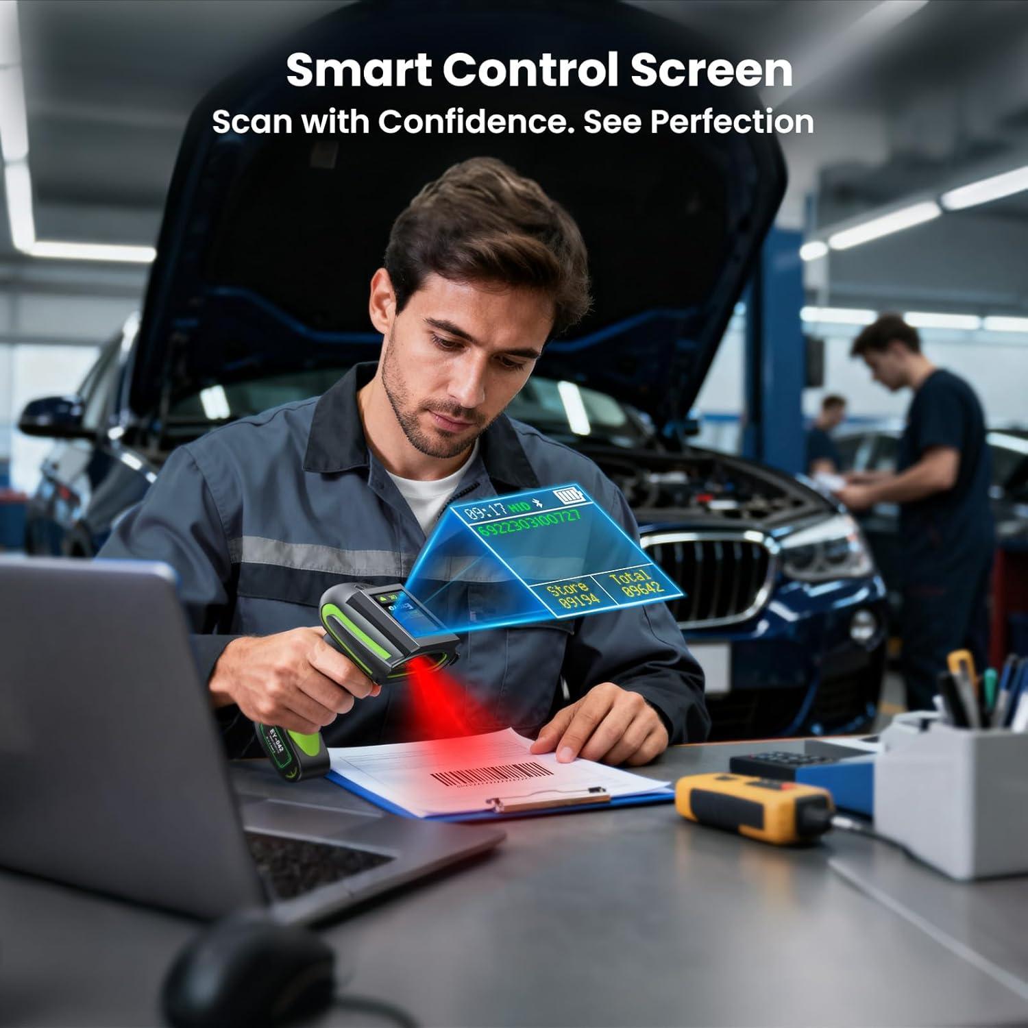 Escáner de Código de Barras Inalámbrico Eyoyo EY-042 1D 2D IP65