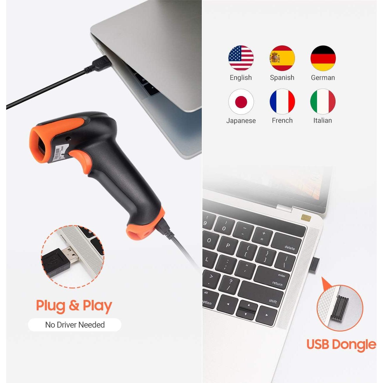 Escáner de Código de Barras Inalámbrico Tera HW0002 2D Bluetooth