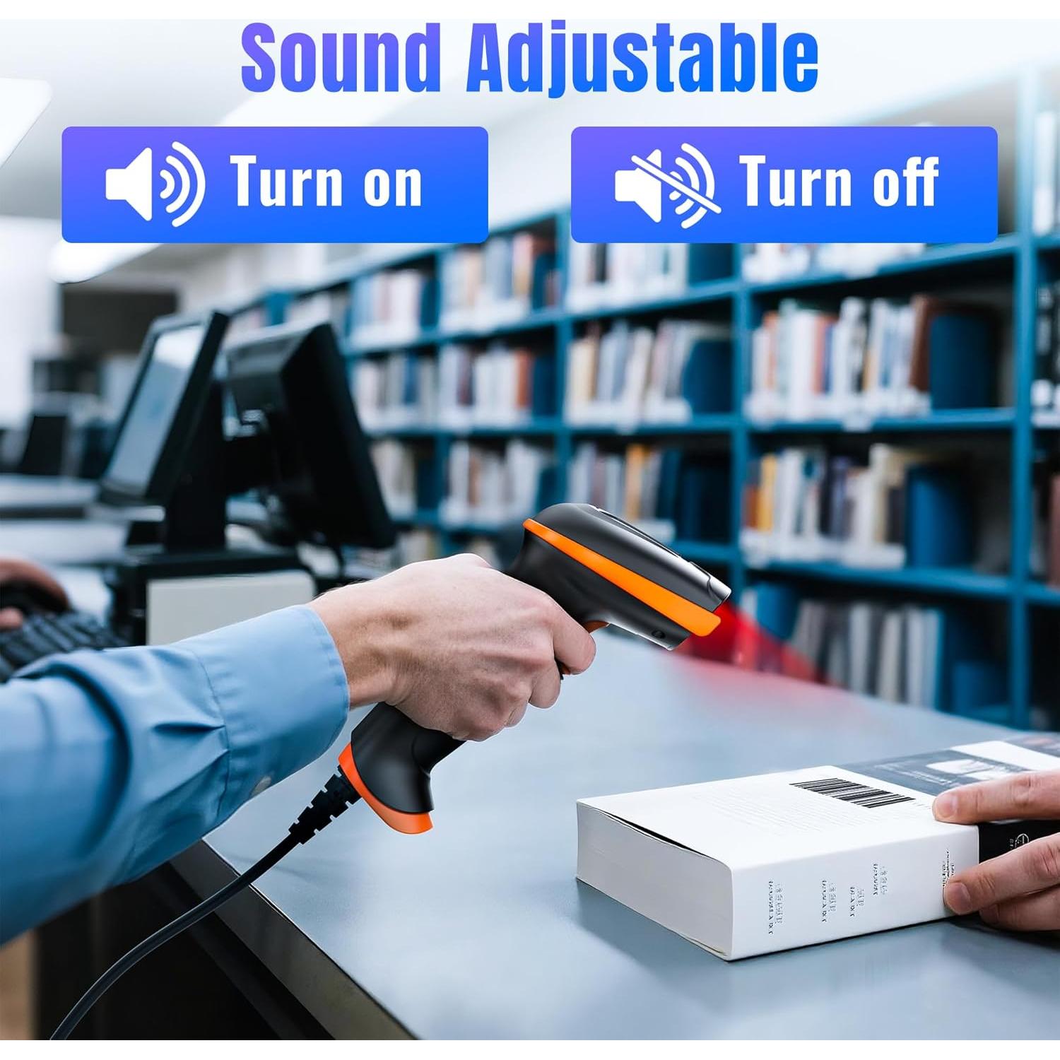 Escáner de Códigos de Barras 1D 2D Tera D5100Y USB Ergonómico