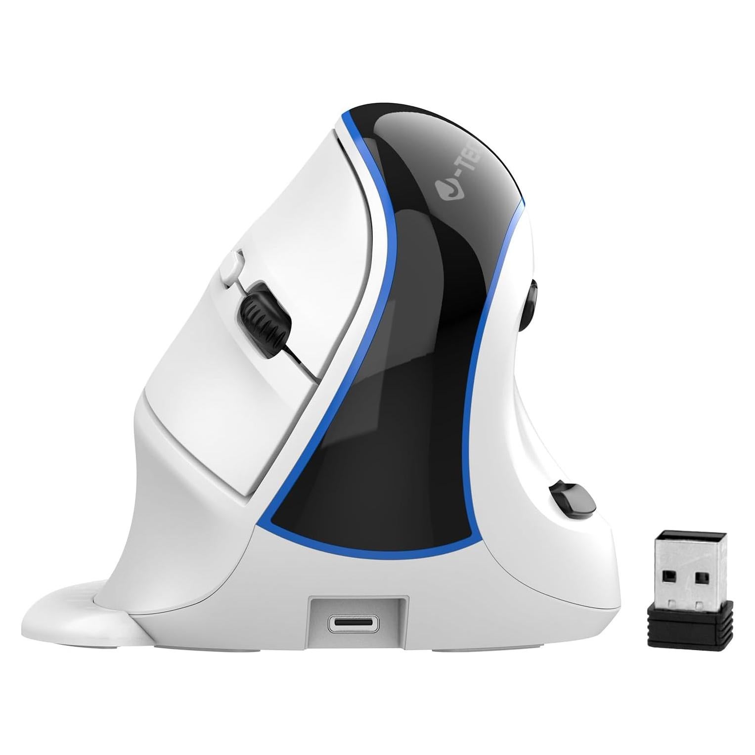 J-Tech Digital Ratón Inalámbrico Ergonómico V638W Blanco