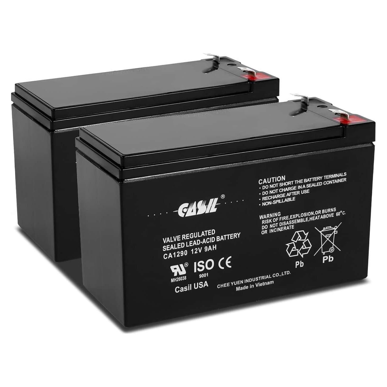Batería AGM recargable Casil 12V 9Ah F2 2 Pack para Razor