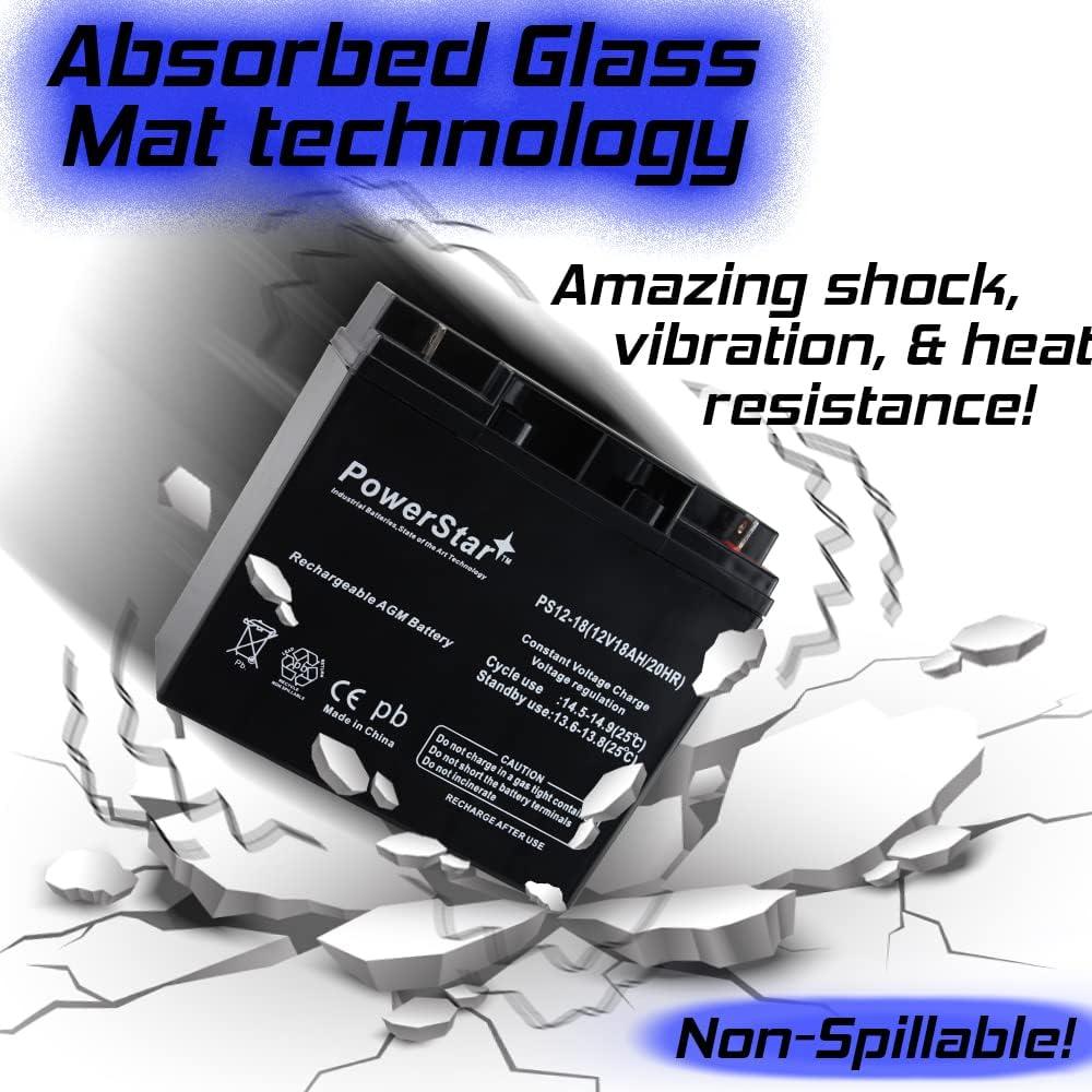 Batería de Plomo Ácido Sellada PowerStar 12V 18Ah - SLA Recargable