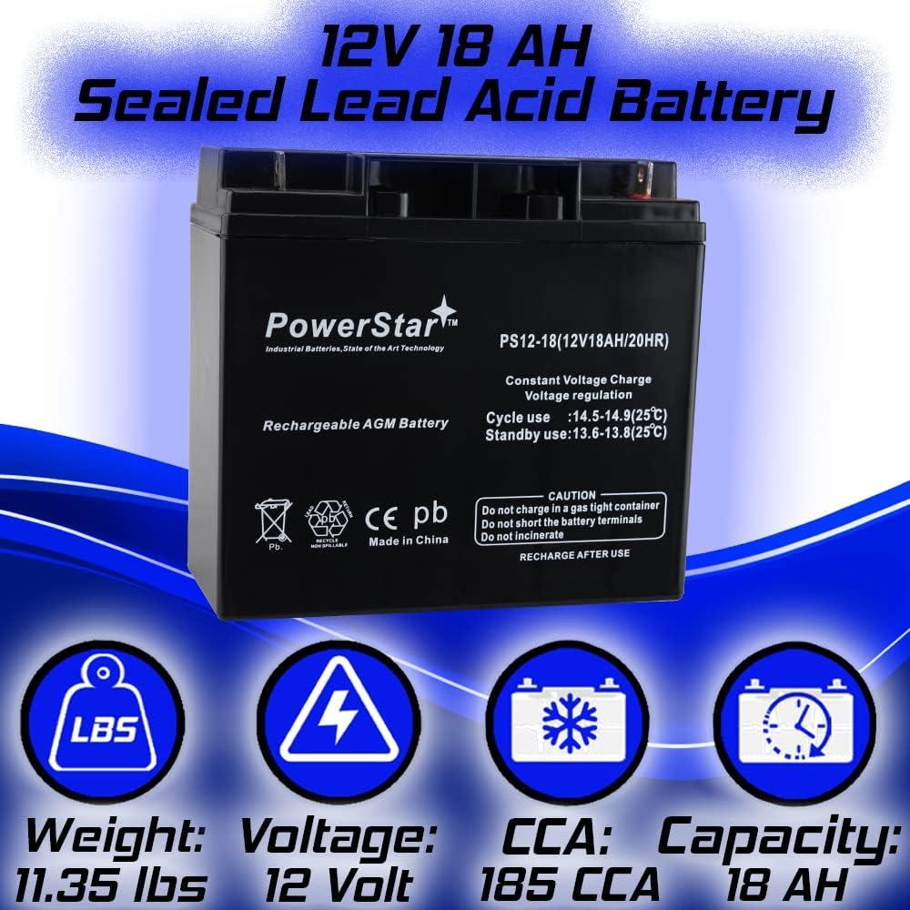Batería de Plomo Ácido Sellada PowerStar 12V 18Ah - SLA Recargable