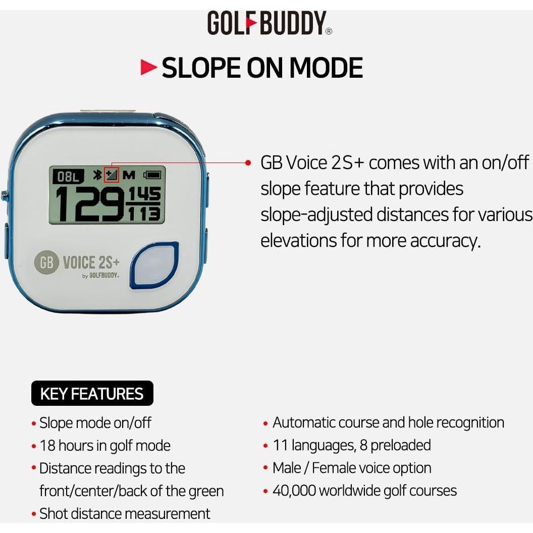 GPS de Golf GOLFBUDDY Voice 2S+ Hablante 18h Batería Azul
