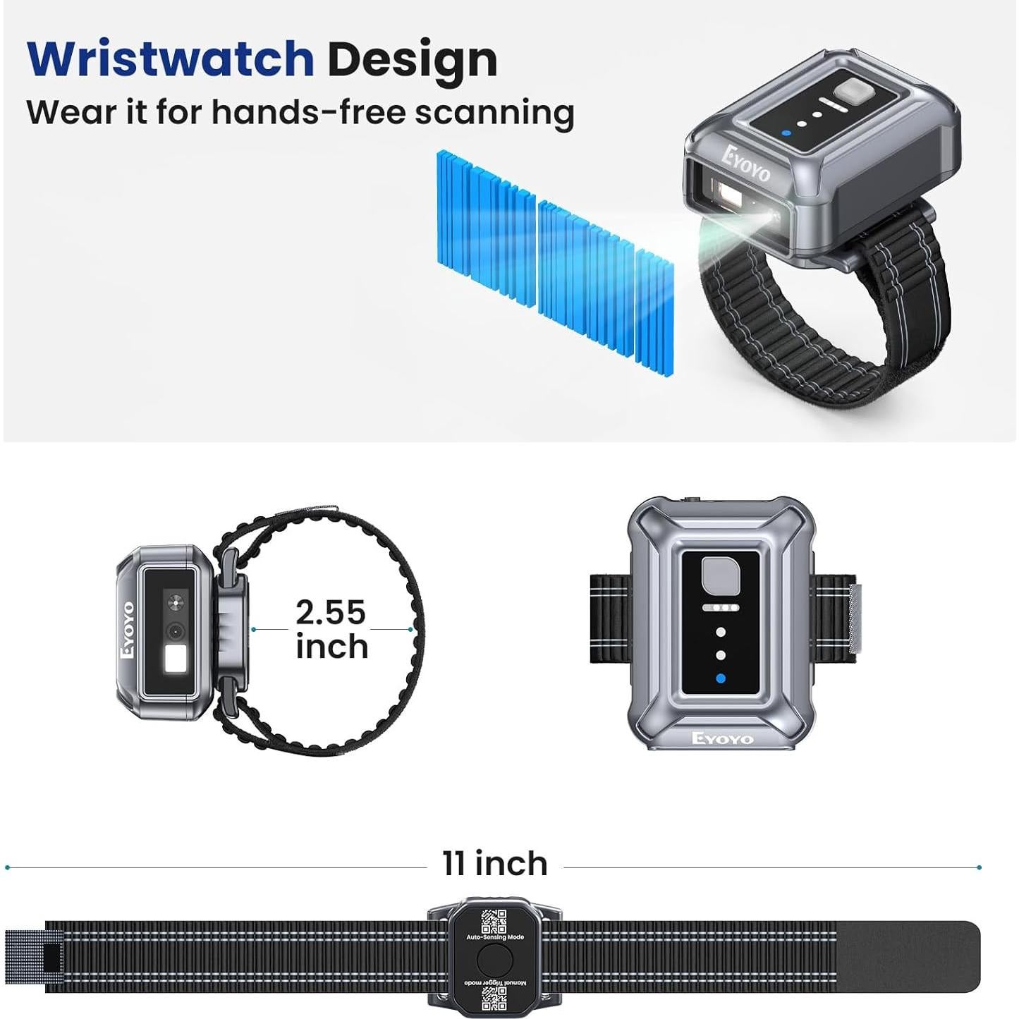 Escáner de Códigos de Barras Inalámbrico Eyoyo para Muñeca