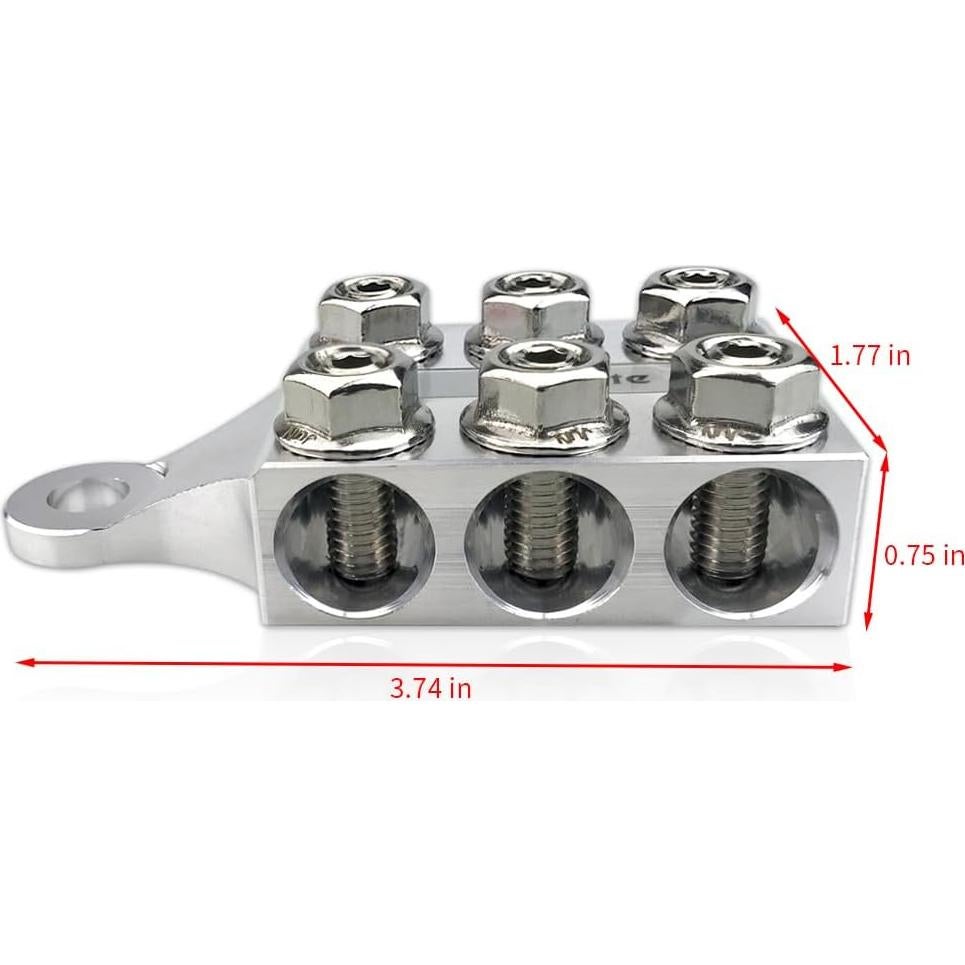 Bloque de Distribución Vgate 12 Vías M10 8AWG a 4/0AWG