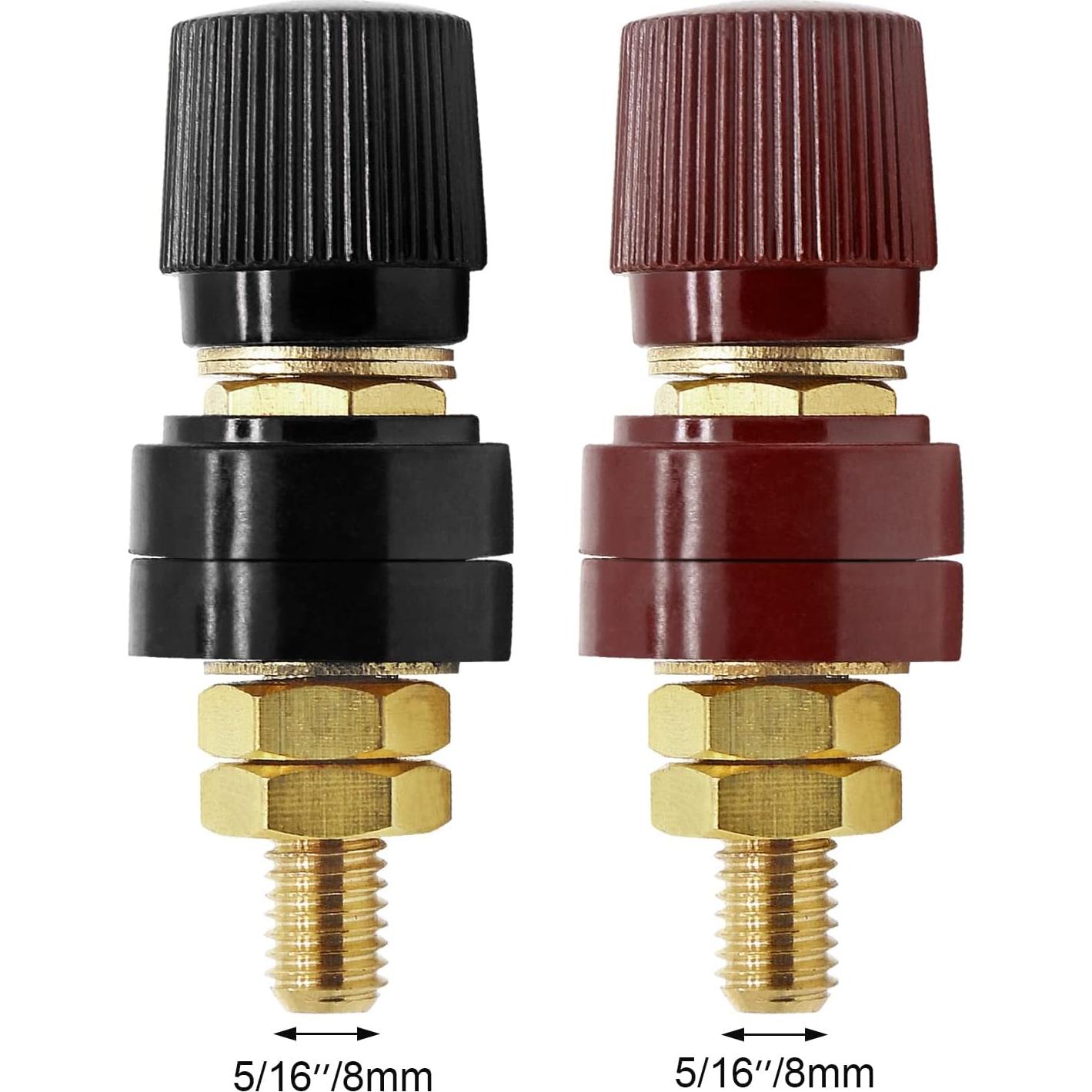 Conectores de Batería Luomorgo 5/16" Cobre 2 Pcs Rojo y Negro