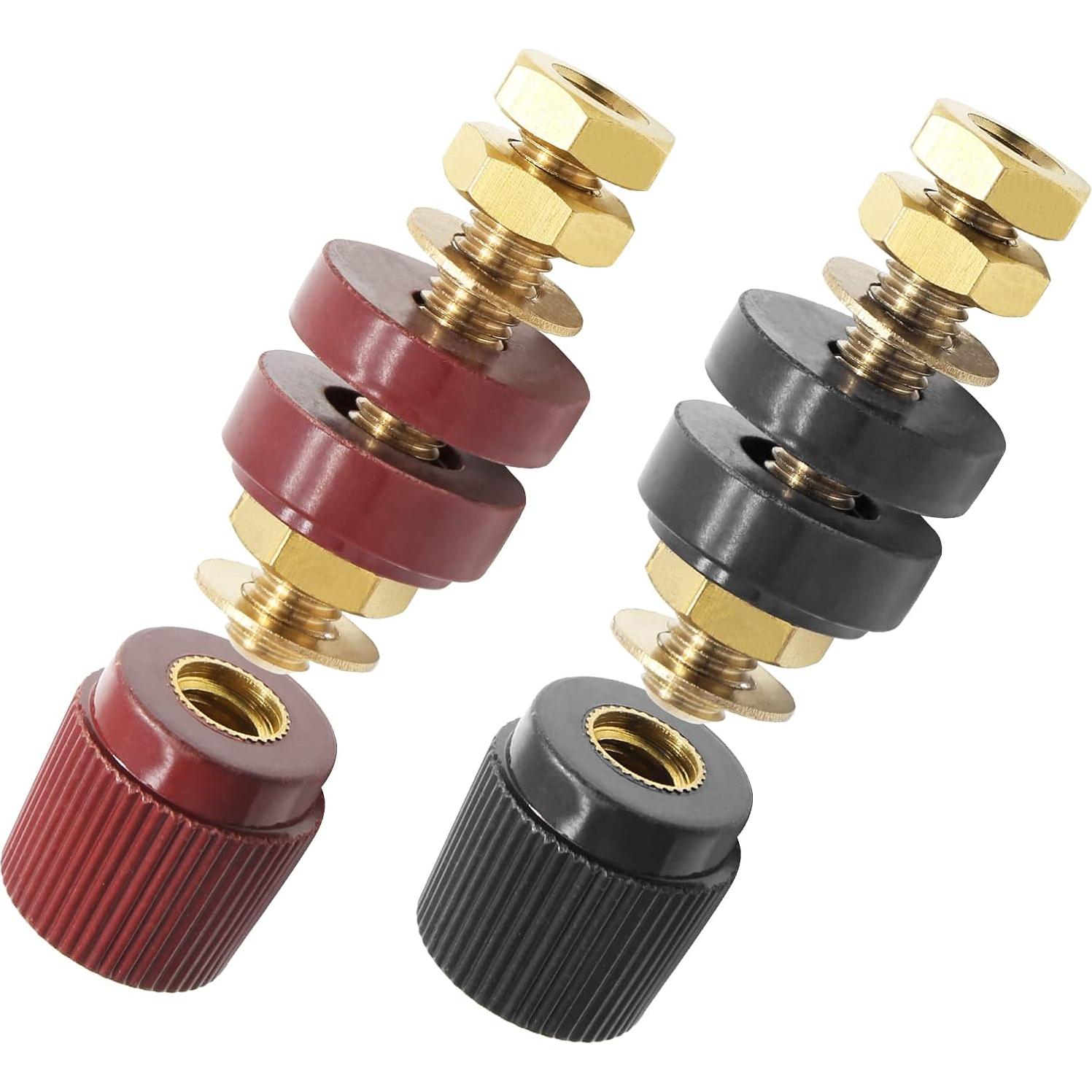 Conectores de Batería Luomorgo 5/16" Cobre 2 Pcs Rojo y Negro