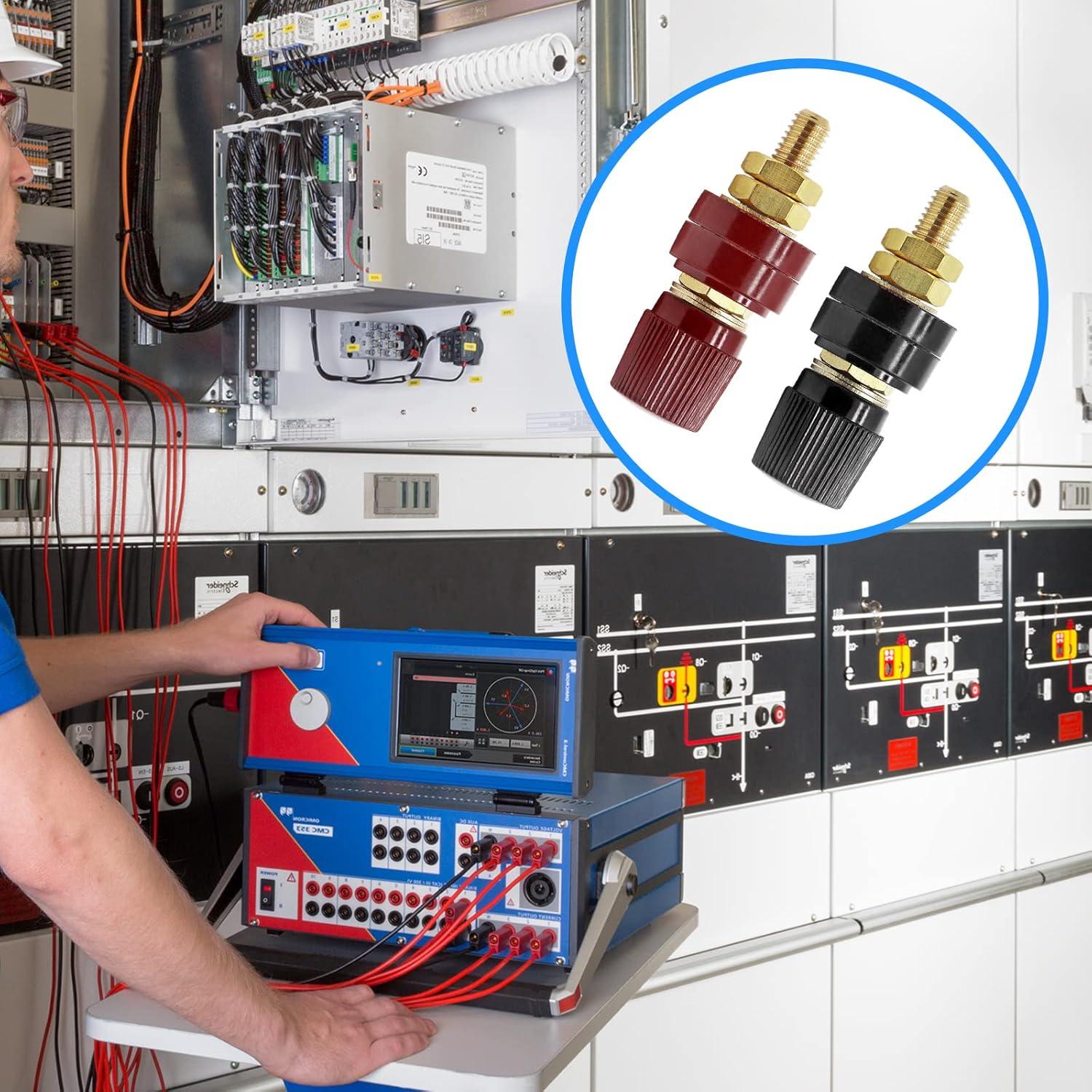 Conectores de Batería Luomorgo 5/16" Cobre 2 Pcs Rojo y Negro