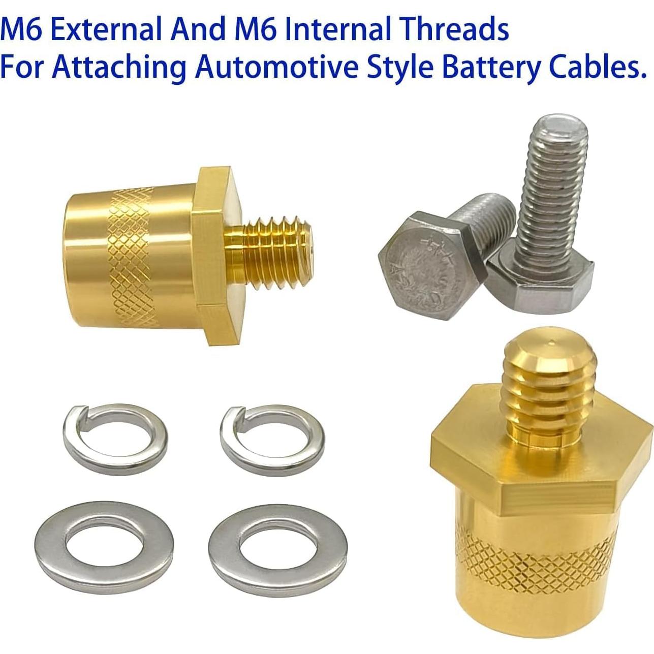 Conector de Terminal de Batería YSIL M6 Cobre 4 Piezas