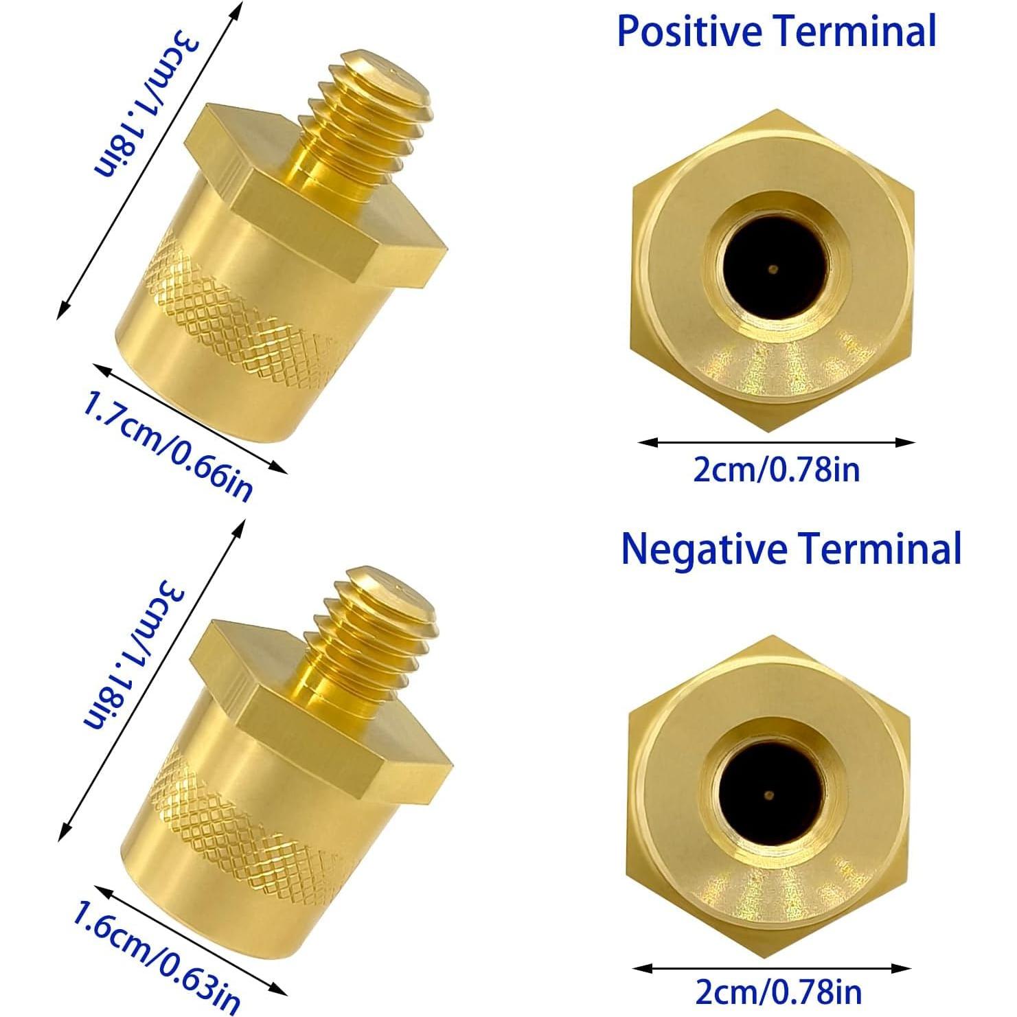 Conector de Terminal de Batería YSIL M6 Cobre 4 Piezas