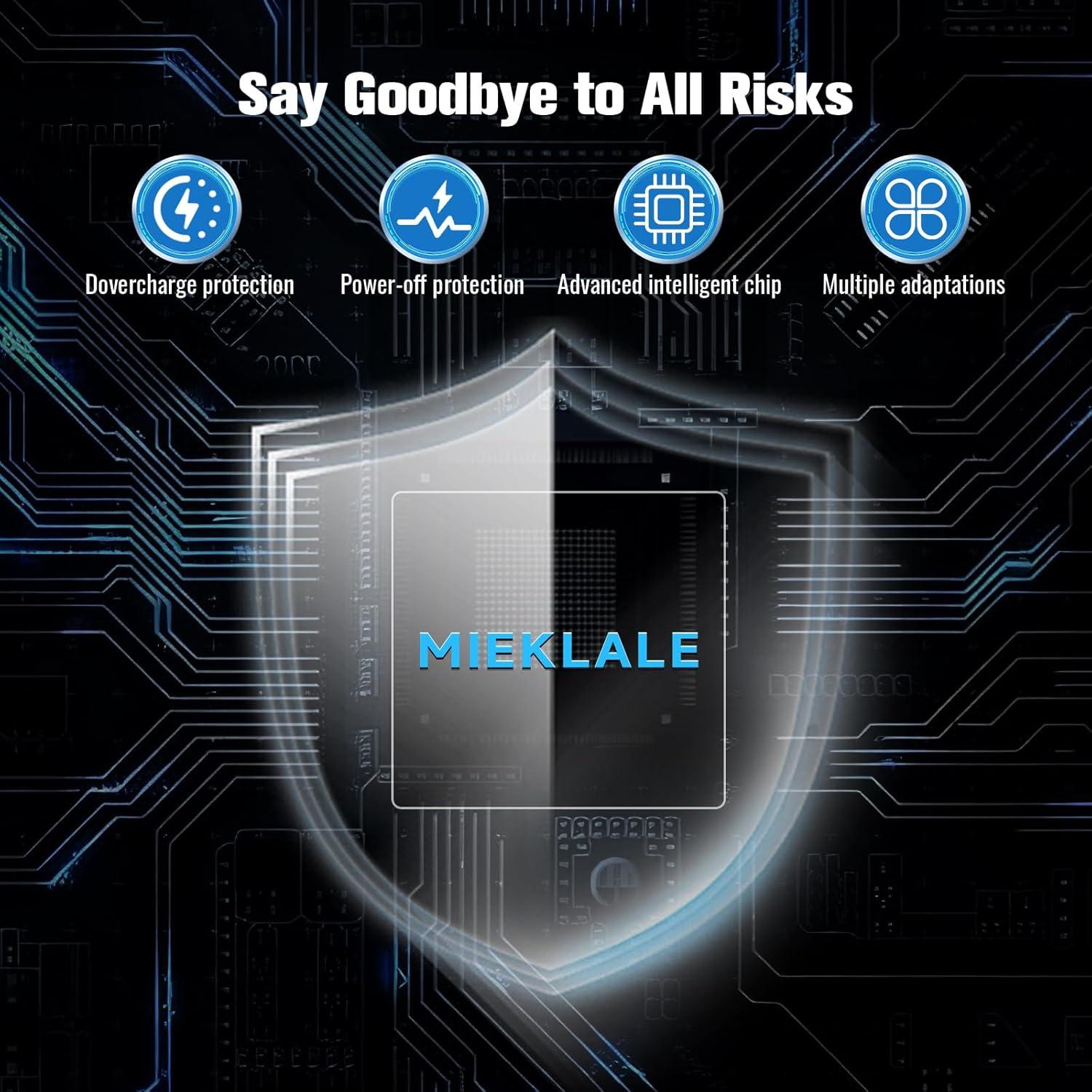 Cargador de Batería MIEKLALE M500 4 Bahías Carga Rápida LCD