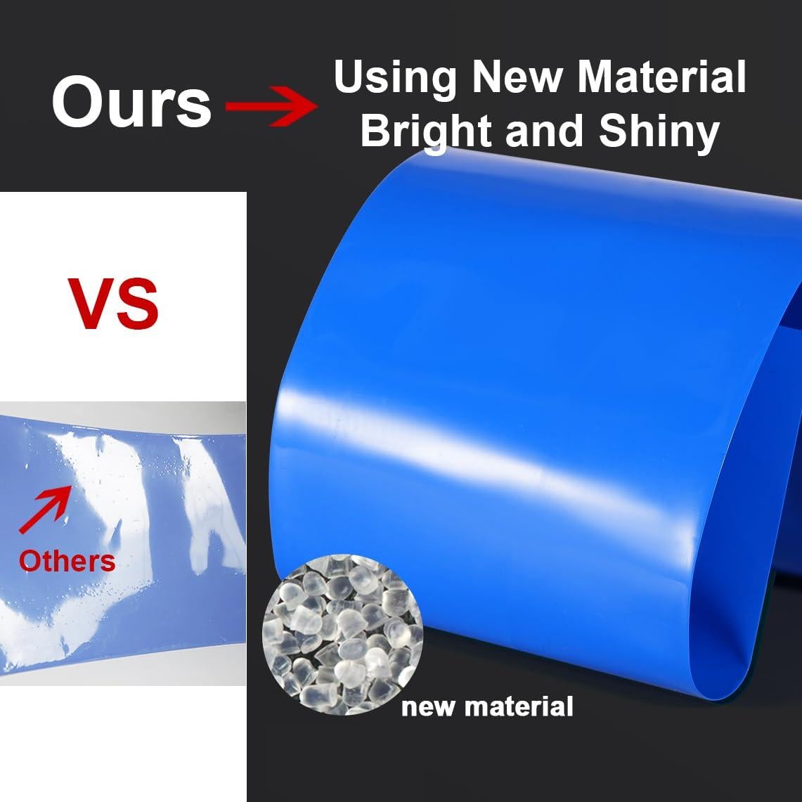 Tubo termocontraíble PVC 300mm azul 3 metros para baterías